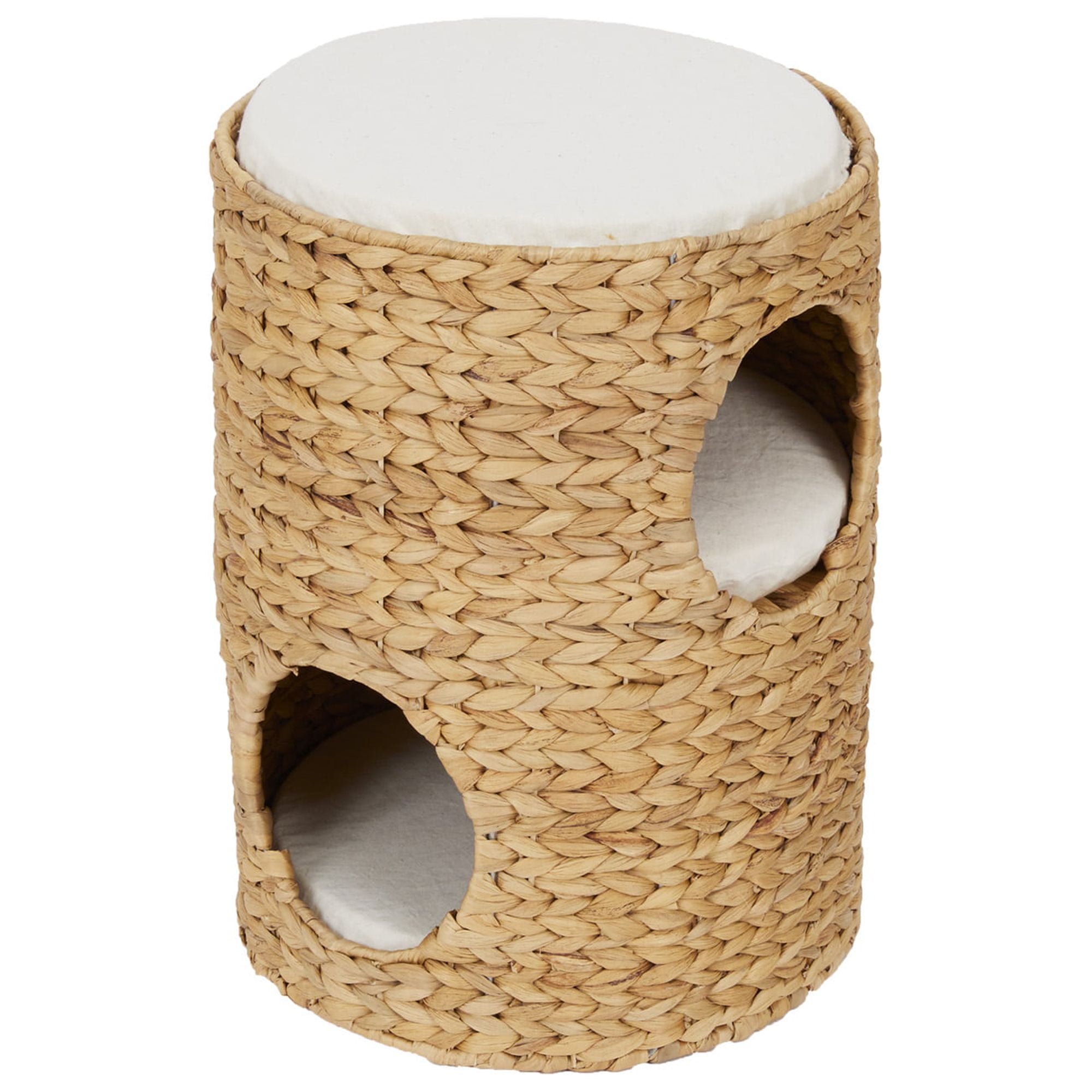 Teamson Pets Neith 3-Tier Woven Water Hyacinth Cat Tower, Tan - Image 9