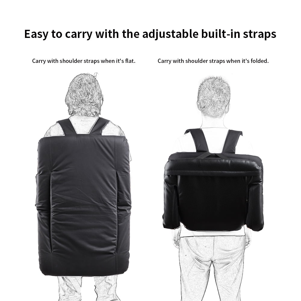 Seamander Large Foldable Black Stadium Seat with 2 Seats - Image 2