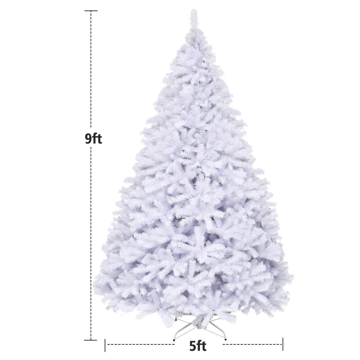 Gymax 9ft White Christmas Tree Classic Pine Tree PVC Material Thicken Tips(White) - Image 7