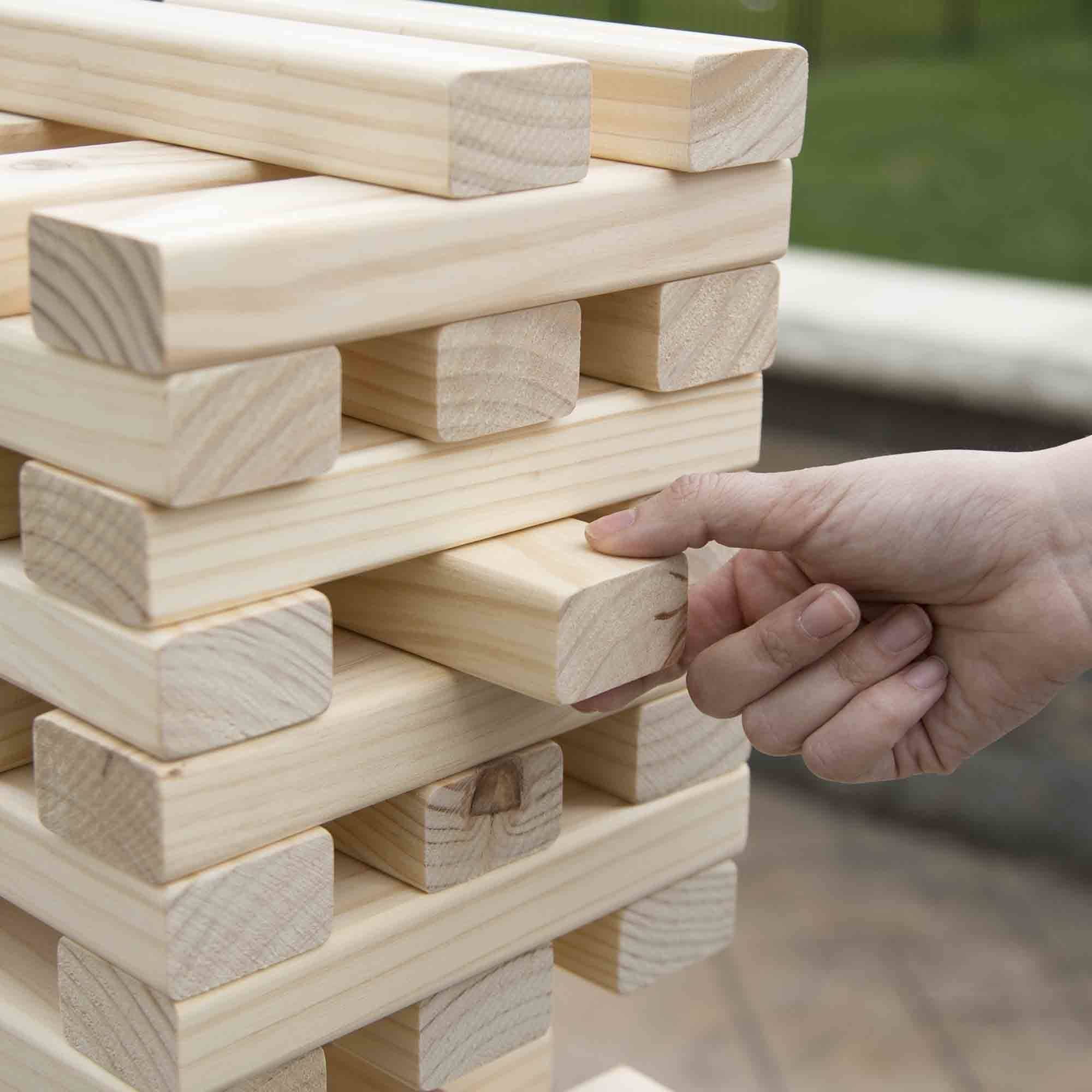 Nontraditional Giant Wooden Blocks Tower Stacking Game, Outdoor Yard Game, for Adults, Kids, Boys and Girls by Hey! Play! - Image 9