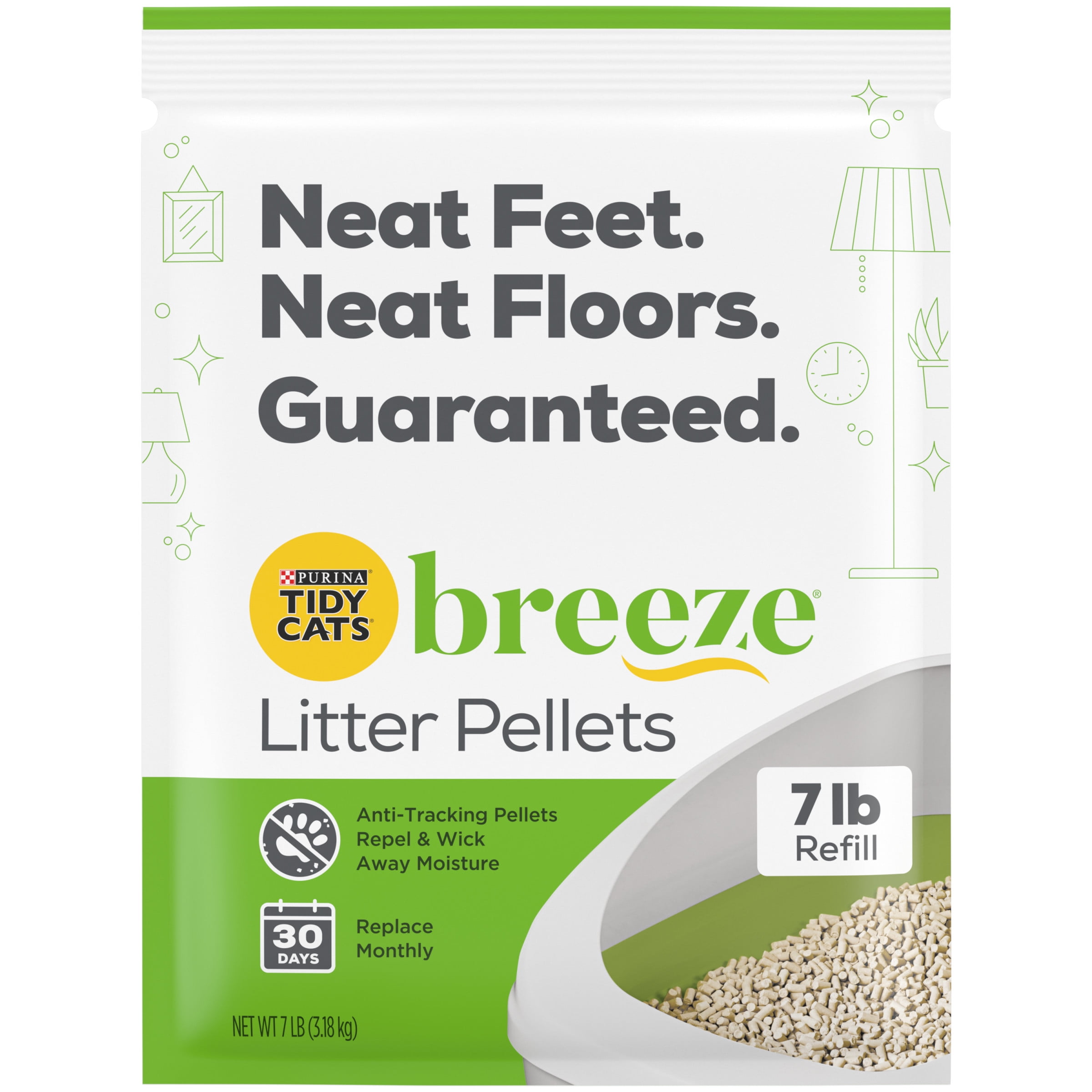 (4 pack) Purina Tidy Cats Breeze Unscented 99.9 Percent Dust Free, Multi Cat, Zeolite Pellet Cat Litter Refill - Image 2
