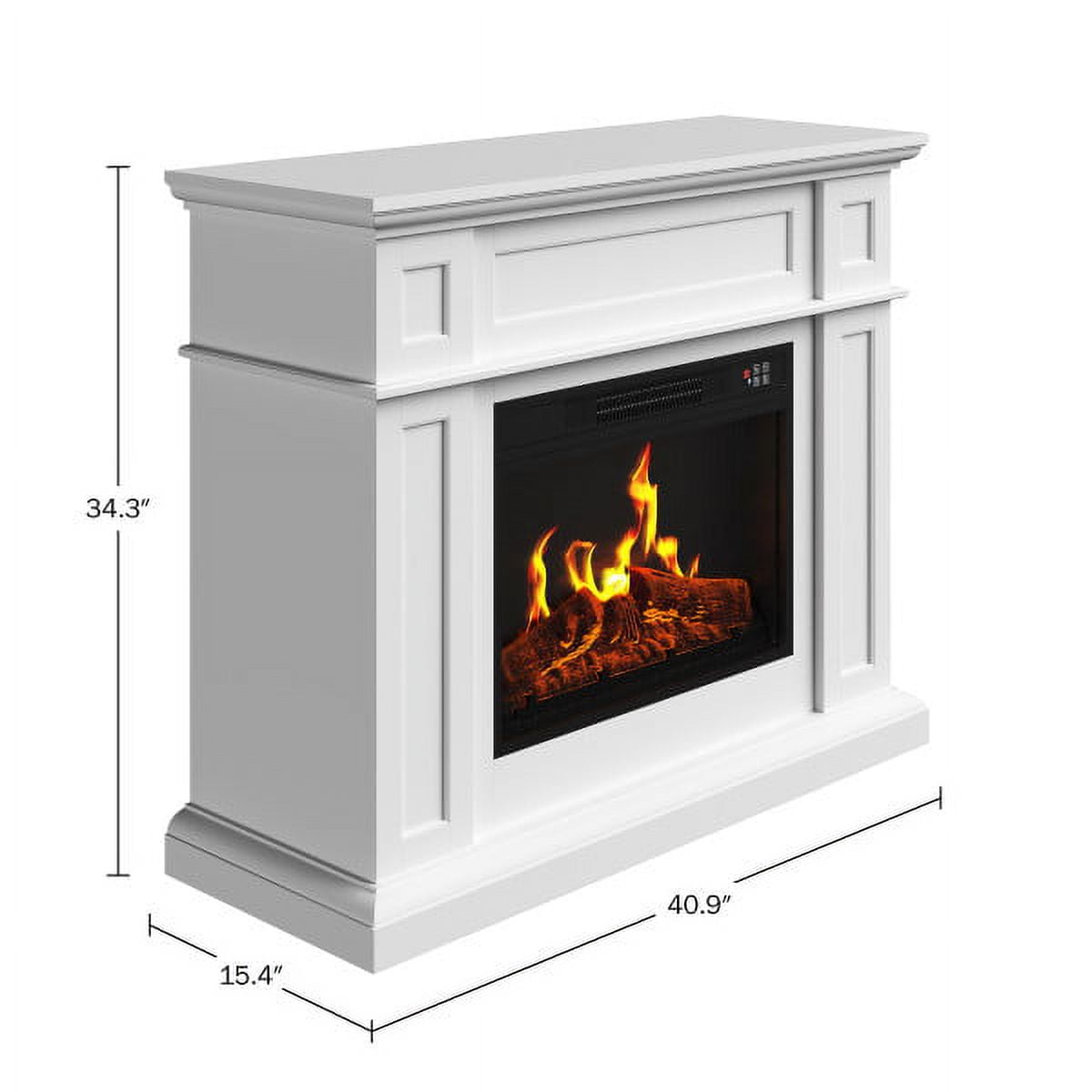 Northwest Corner TV Stand with Electric Fireplace Fits 55-Inch TVs (White) - Image 11