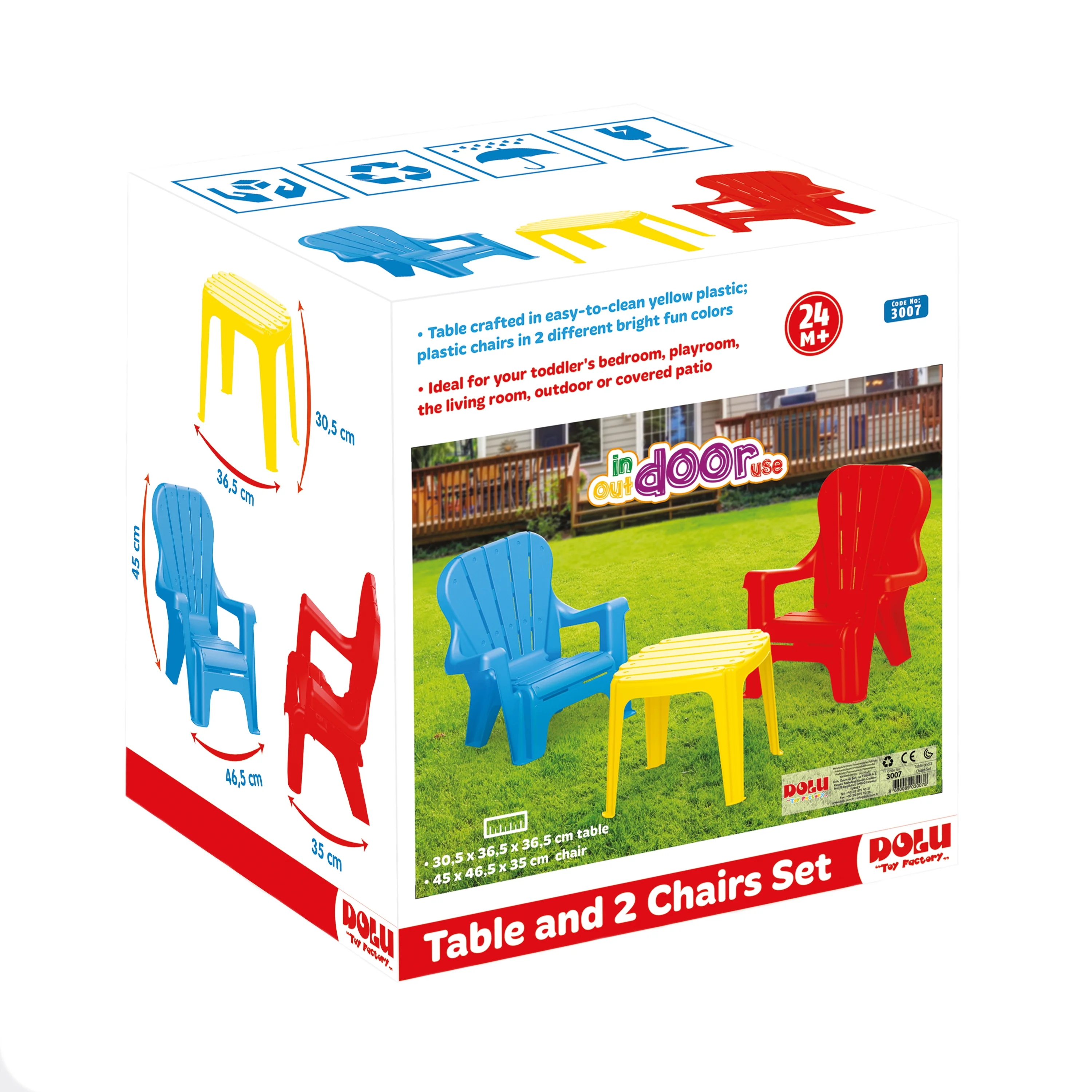 Dolu Toys - Childrens Plastic Table And Chairs Set - Image 3
