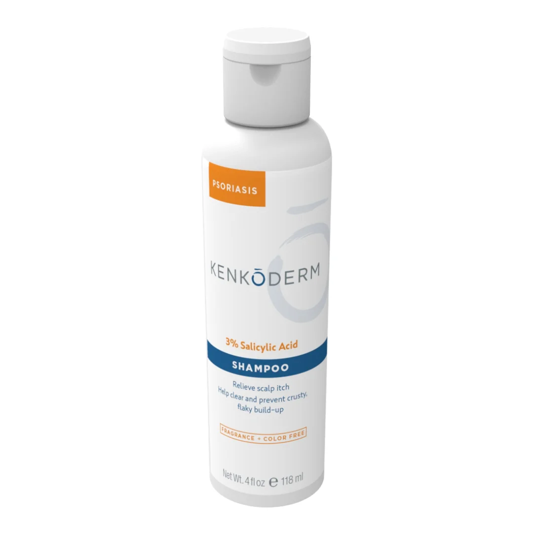 Kenkoderm Psoriasis Therapeutic Shampoo with 3% Salicylic Acid - 4 oz | 4 Bottles | Dermatologist Developed | Fragrance + Color Free - Image 3