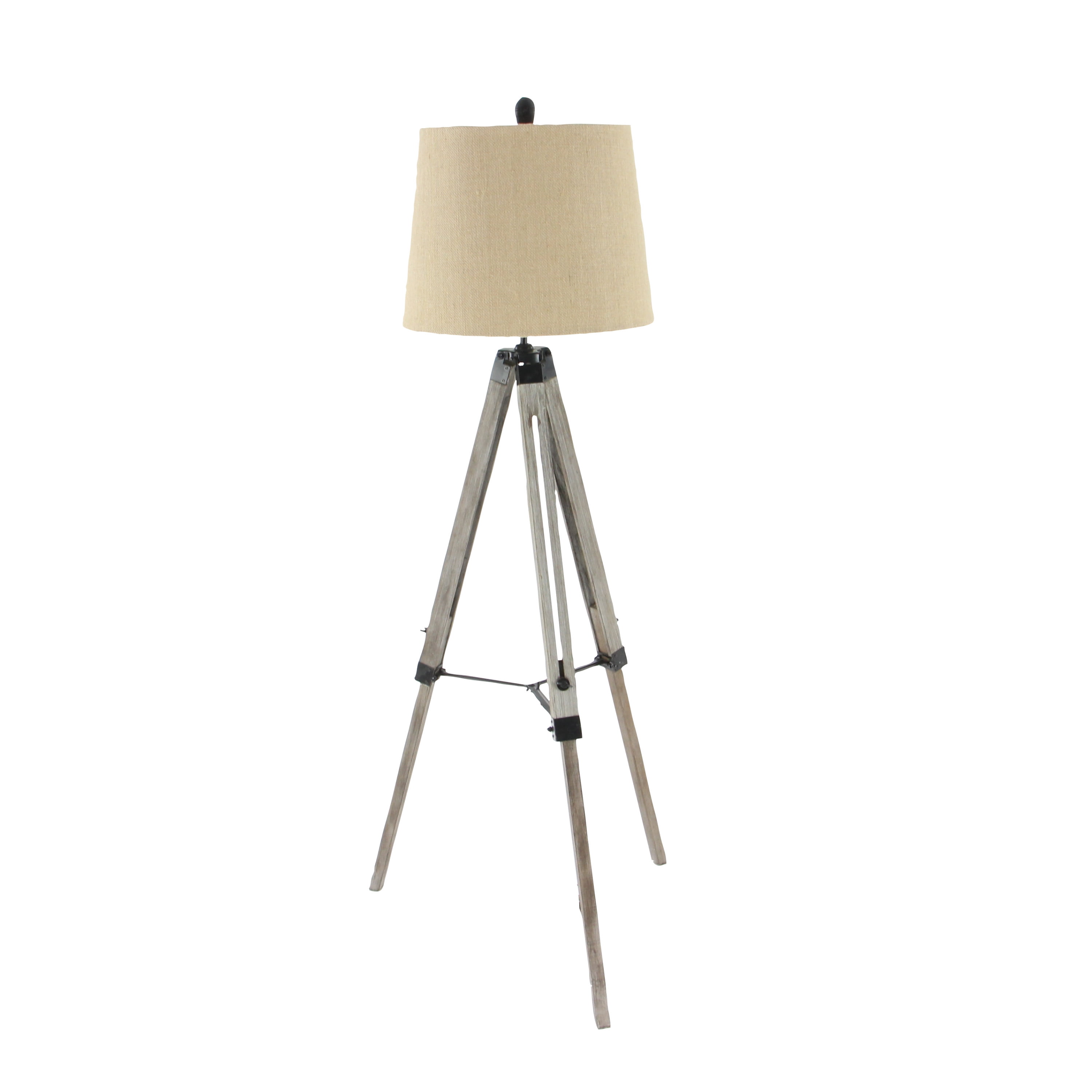 DecMode Brown Wood Industrial Floor Lamp 61" - Image 4