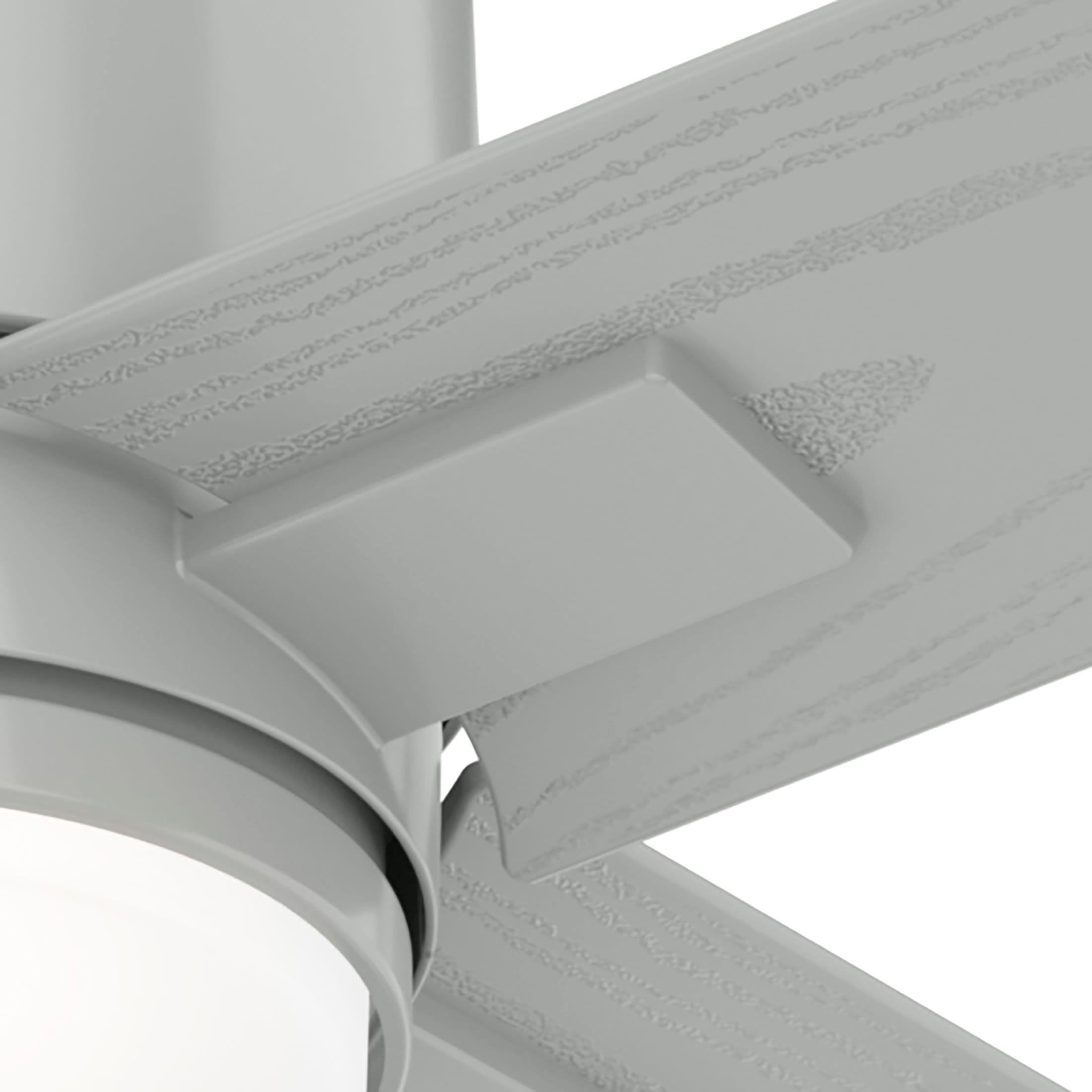 Hunter - Visalia Indoor/Outdoor Ceiling Fan With Light, Remote, 52-inch, Quartz Grey, Casual-style, 4-speed WhisperWind Motor, 50595, for porches, patios, sunrooms, bathrooms - Image 2