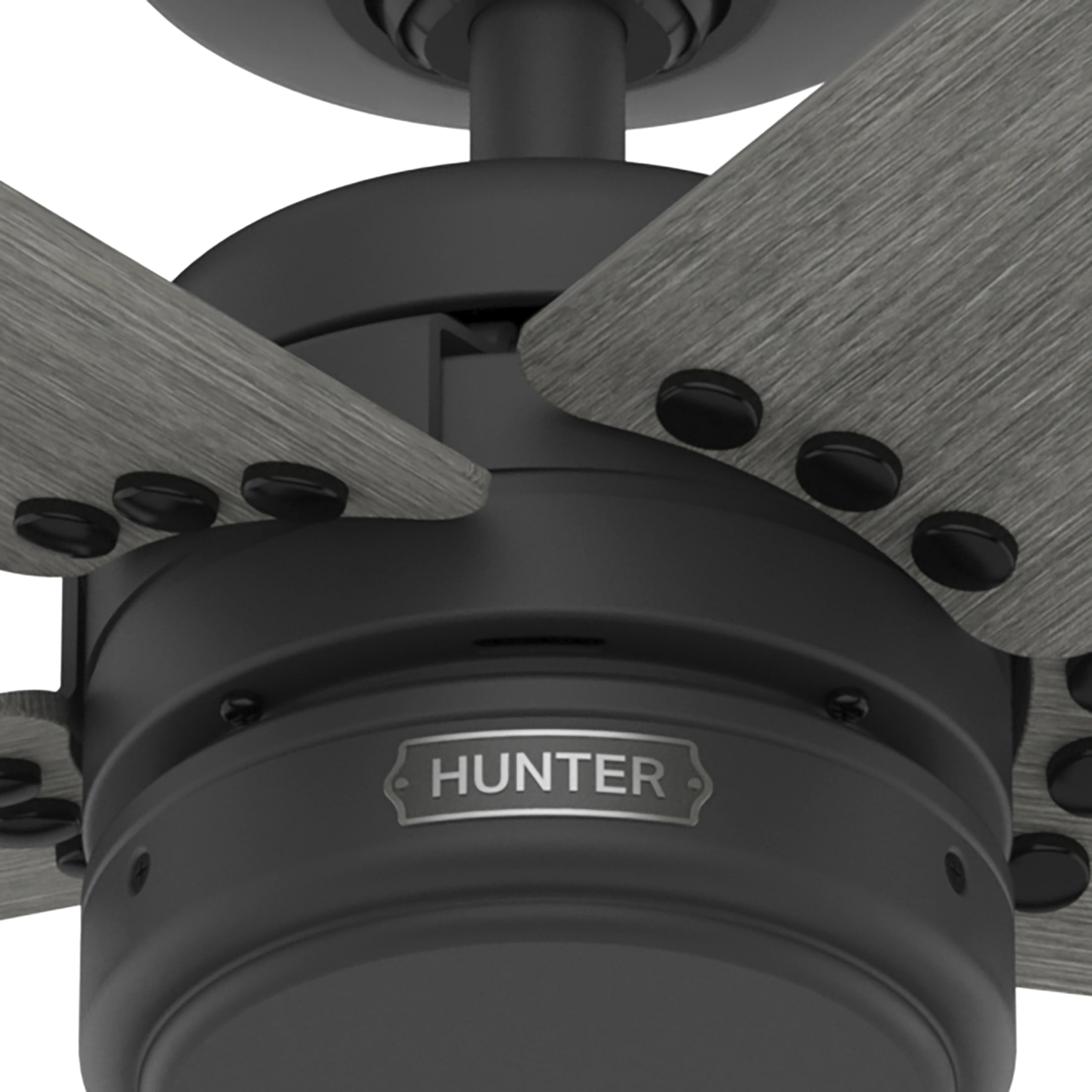 Hunter 52 inch Outdoor or Indoor Ceiling Fan No Light - Black Ceiling Fan without Light, For Patio, Porch, Garage, or Living Room, Standard Mount, 5 Blades, Wall Control - Burton 52247, Matte Black - Image 16
