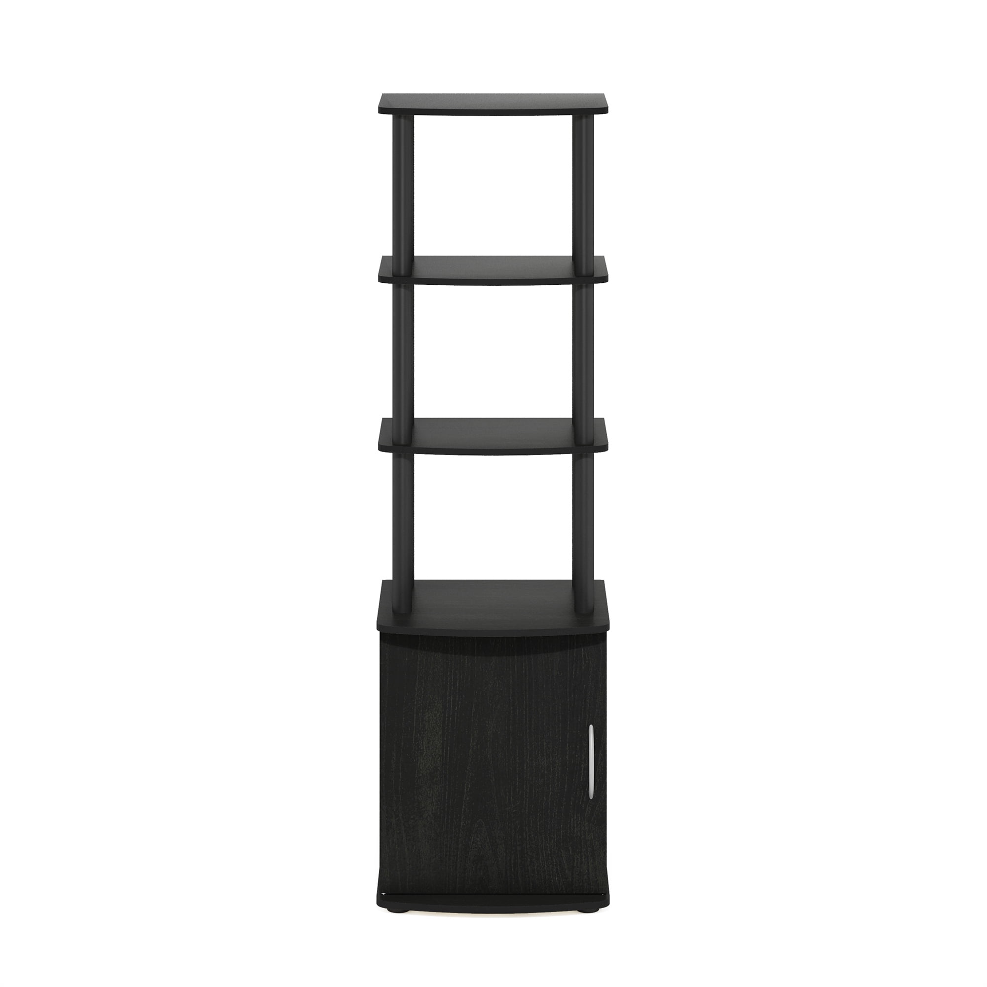 Furinno Turn-N-Tube 3-Tier Tall TV Entertainment Side Table Display Rack with Storage Cabinet, Blackwood/Black - Image 3
