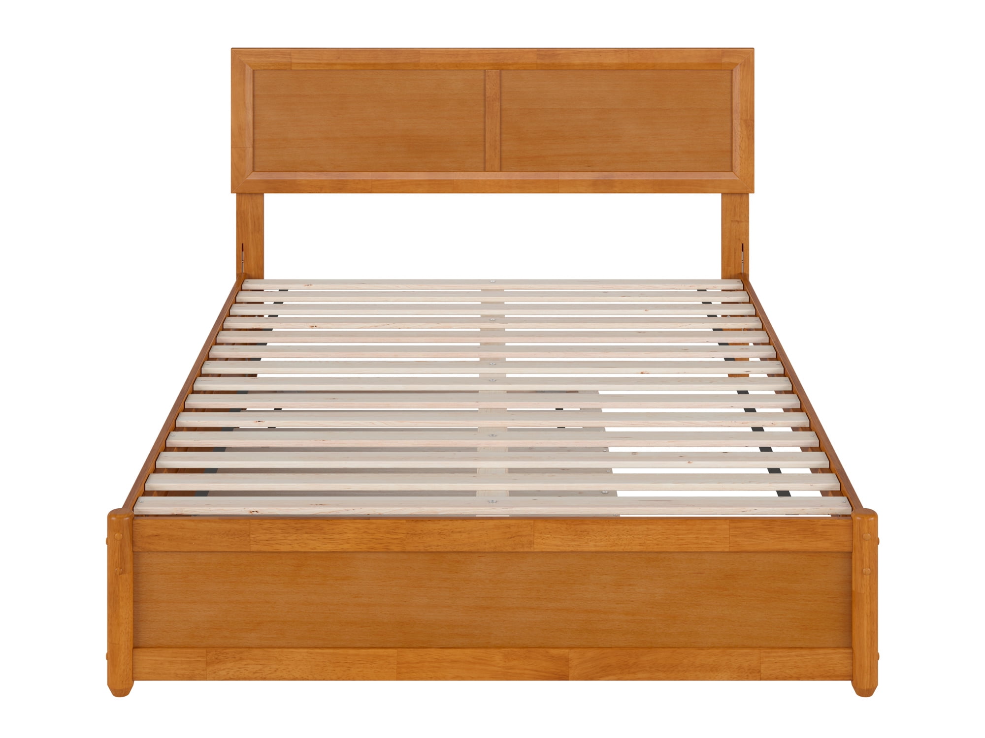 AFI Lylah Full Wood Platform Bed with Panel Footboard and Twin Trundle, Light Toffee - Image 8