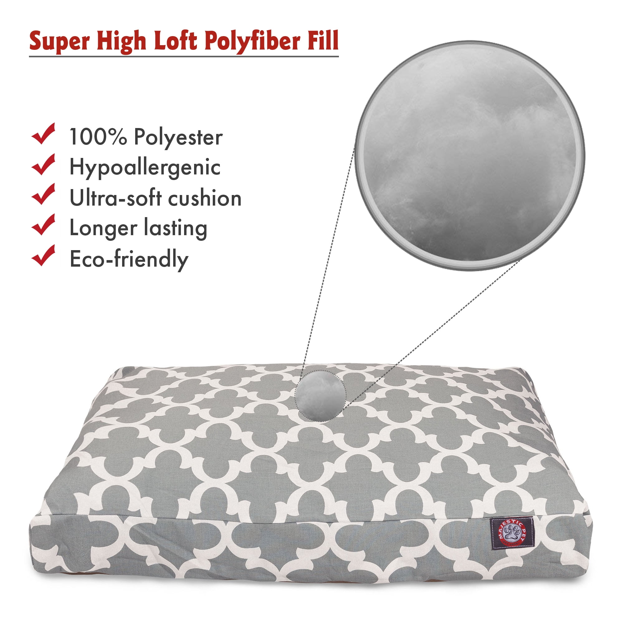 Majestic Pet | Trellis Rectangle Pet Bed For Dogs, Removable Cover, Gray, Medium - Image 5