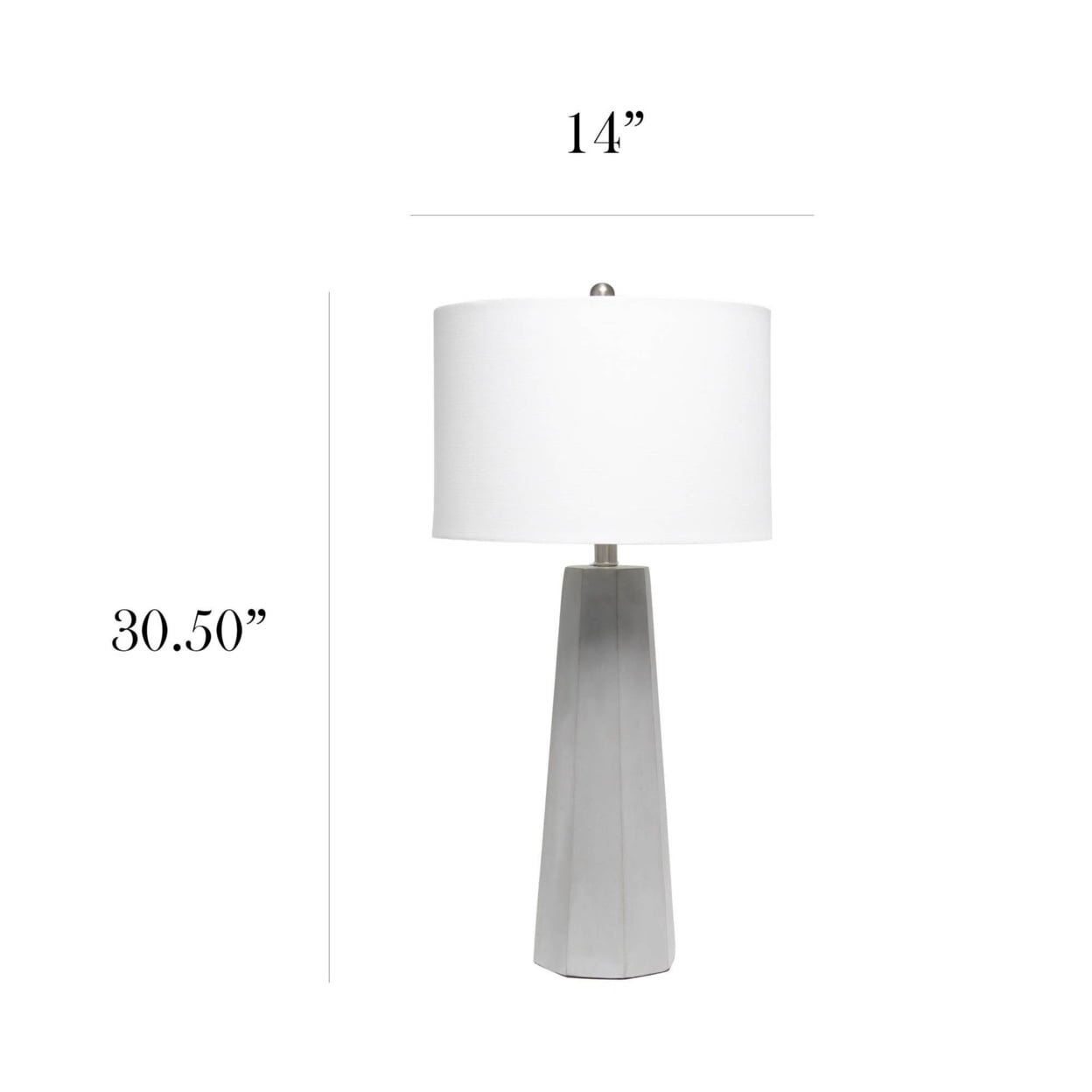Elegant Designs Concrete Table Lamp with Fabric Shade - Image 5