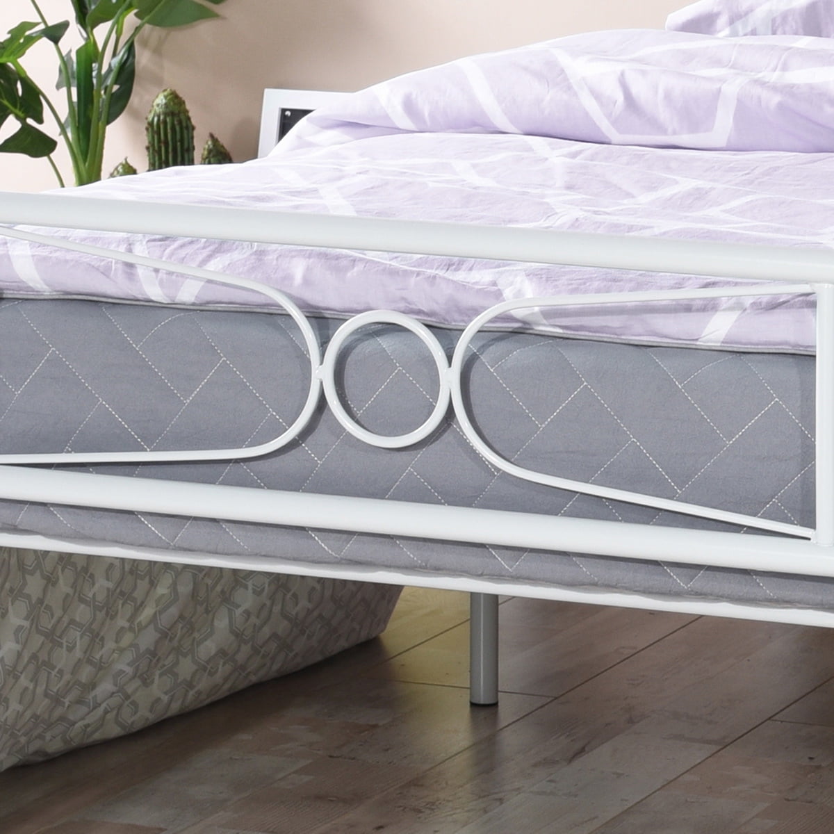 Yoneston Twin Platform Metal Bed Frame with Headboard No Box Spring - Image 8
