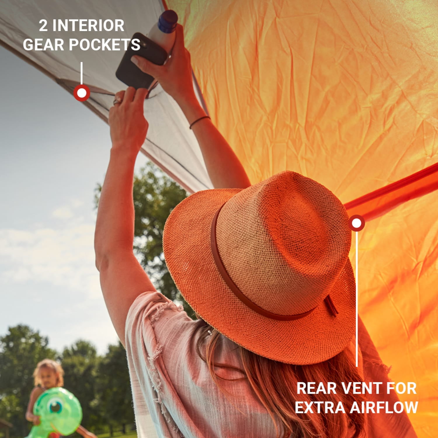 Coleman Skyshade Large Compact Beach Shade, Tiger Lily - Image 6