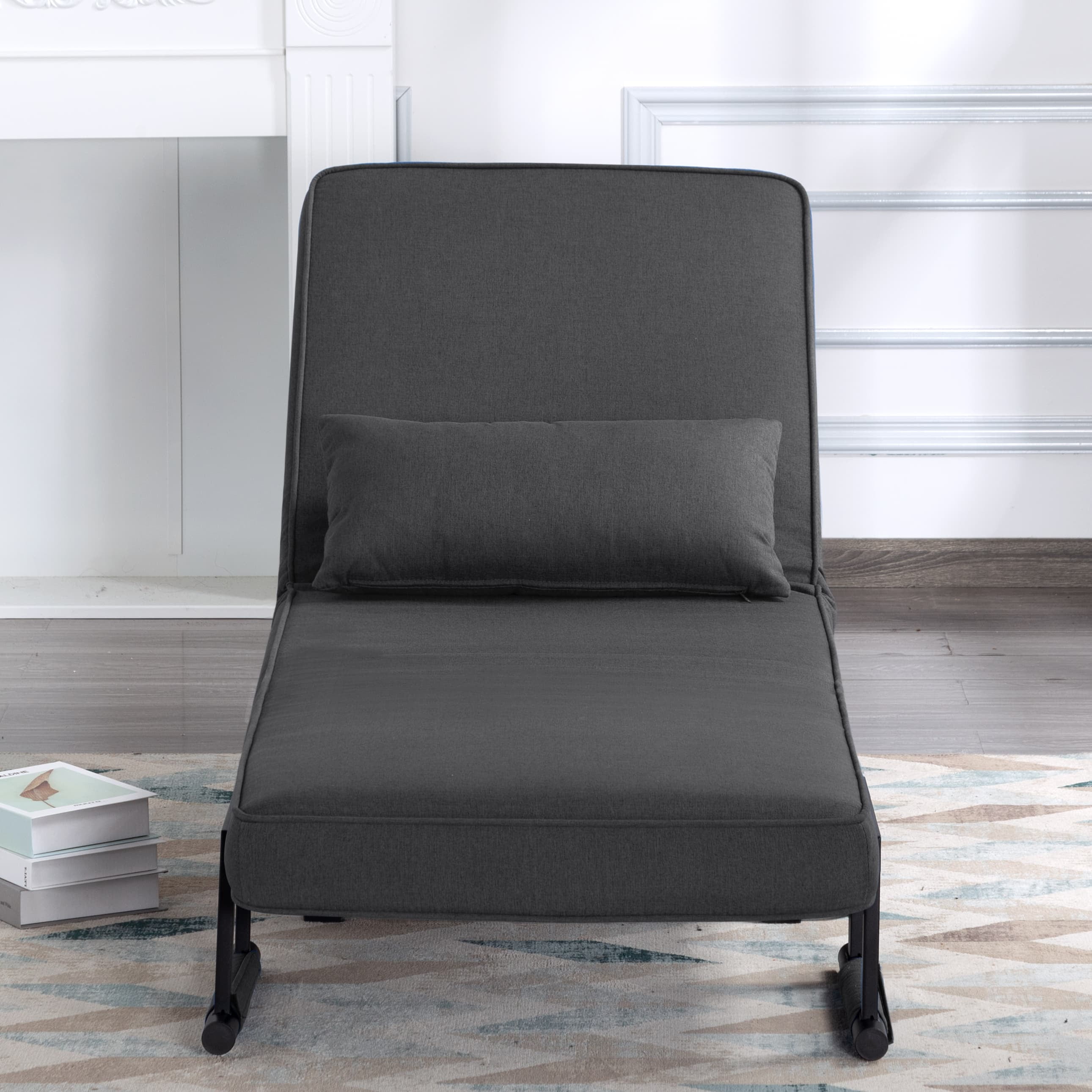 BSHTI 26”Folding Arm Chair Lounge 4-in-1, Convertible Sofa Bed, Modern Sofa Bed,for Small Spaces,Living Room,Guest Room,Office(Dark Gray) - Image 17