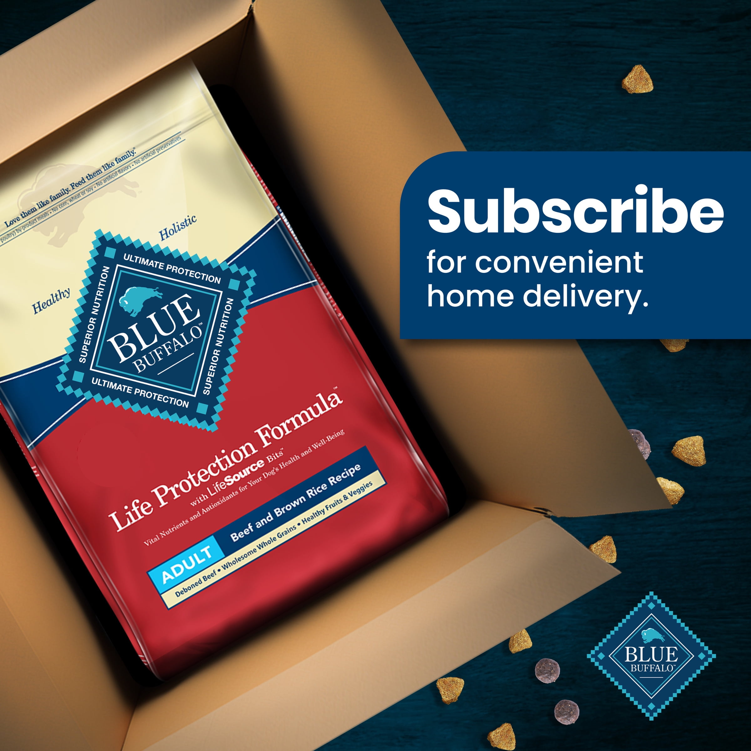 Blue Buffalo Life Protection Formula Natural Dry Dog Food, Beef & Brown Rice, 34-lb. Bag - Image 3