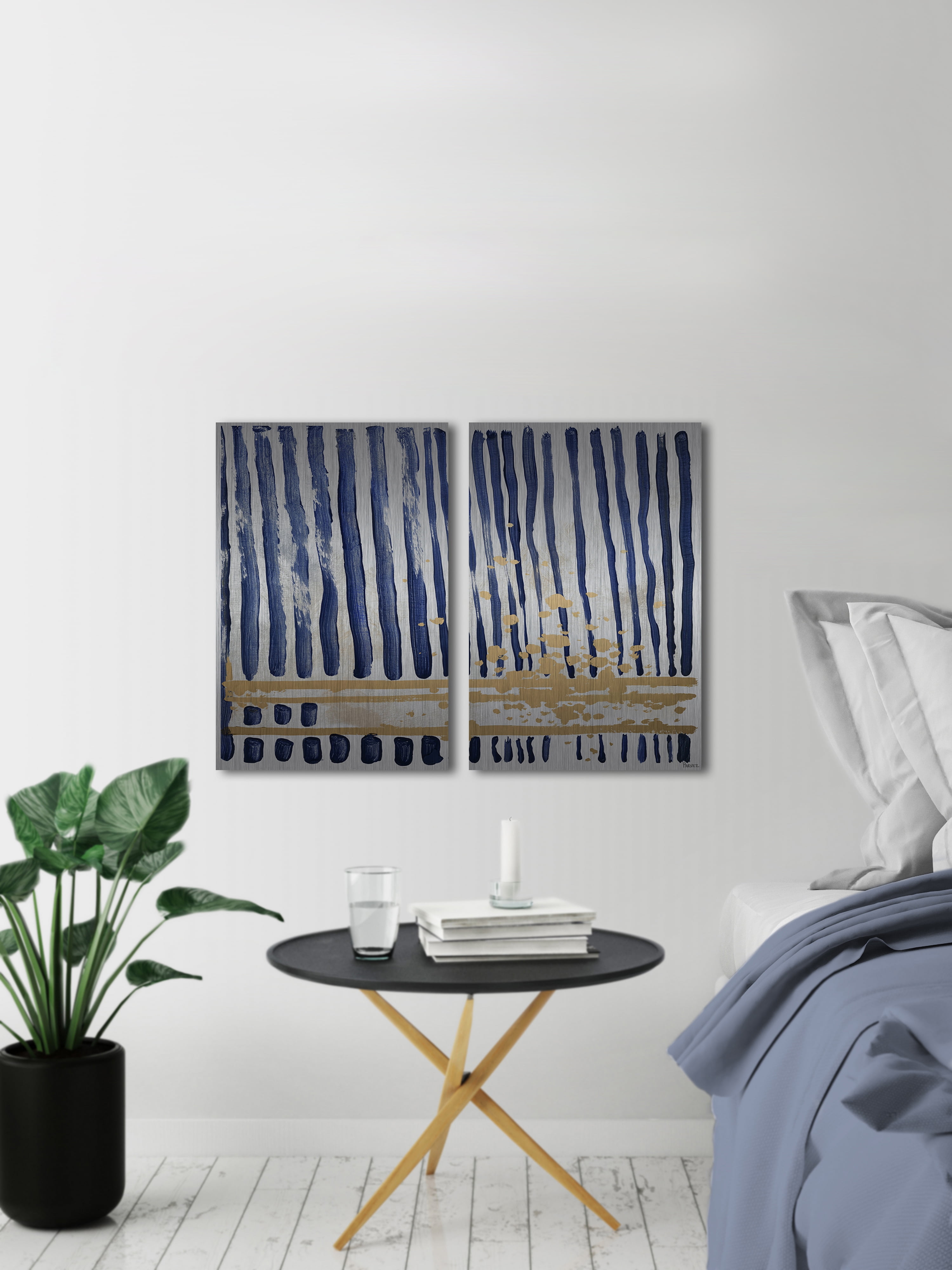 Blue Verticals Diptych - Image 5