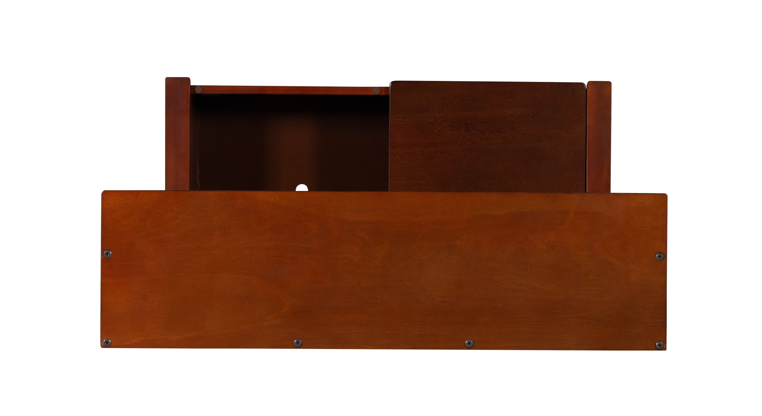 Linon Fletcher Free Standing Hall Tree with 4 Hooks and Split Seat Storage Bench, Walnut - Image 10