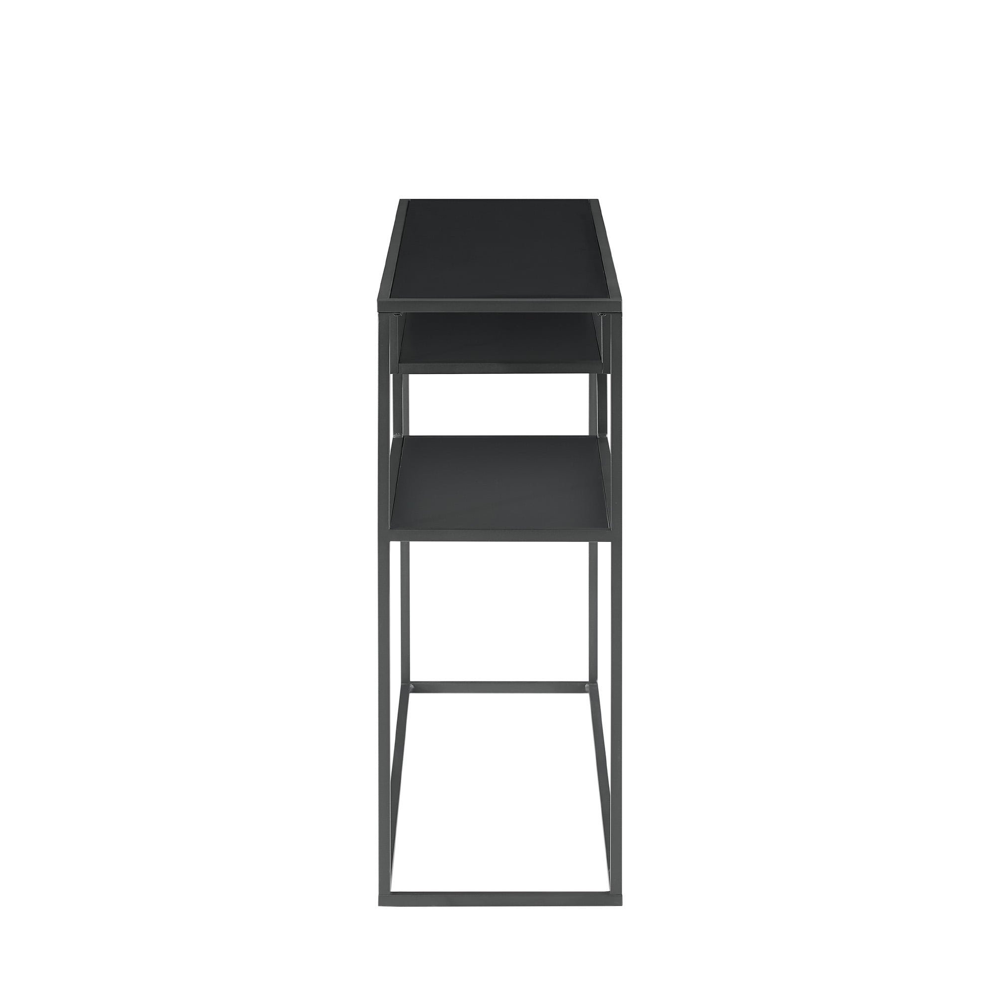 Walker Edison Contemporary Wood and Metal Tiered Entryway Table, Black - Image 3