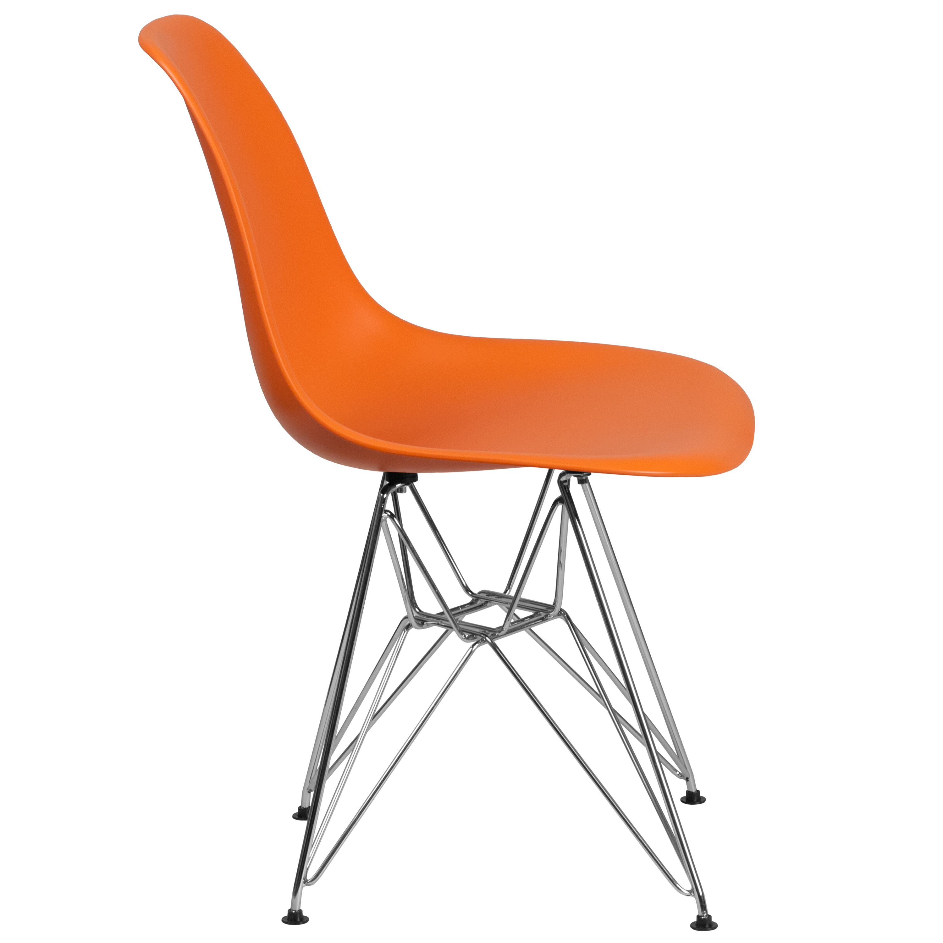 Flash Furniture 2 Pk. Elon Series Orange Plastic Chair with Chrome Base - Image 5