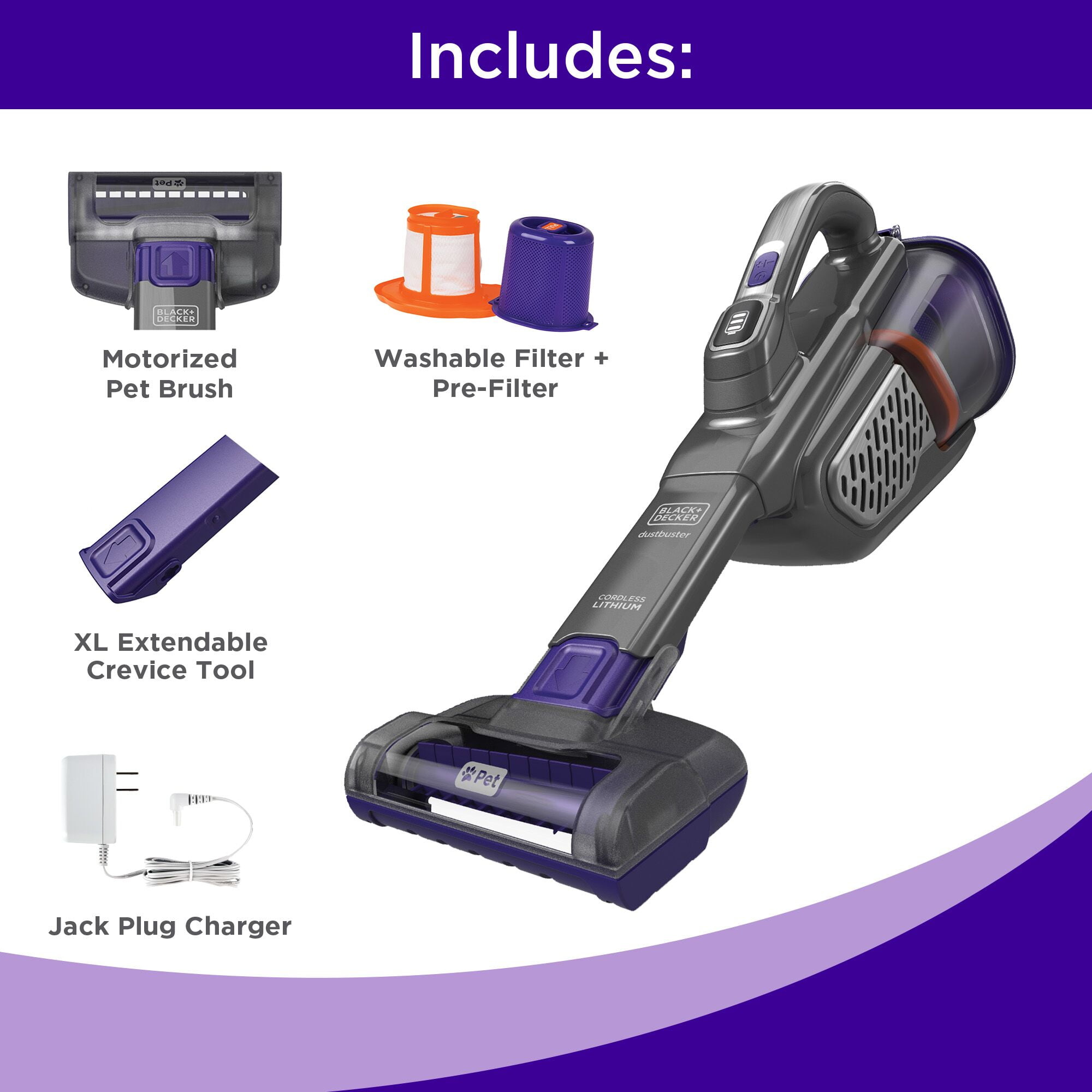 BLACK+DECKER dustbuster furbuster AdvanceClean+ Cordless Pet Handheld Vacuum, HHVK515JP07 - Image 13