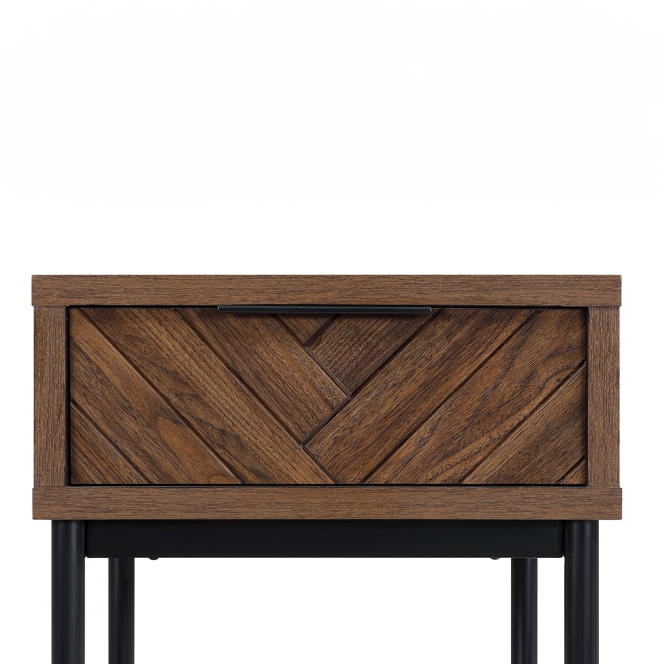 Better Homes & Gardens Wyatt Geo End Table, Walnut Finish - Image 4