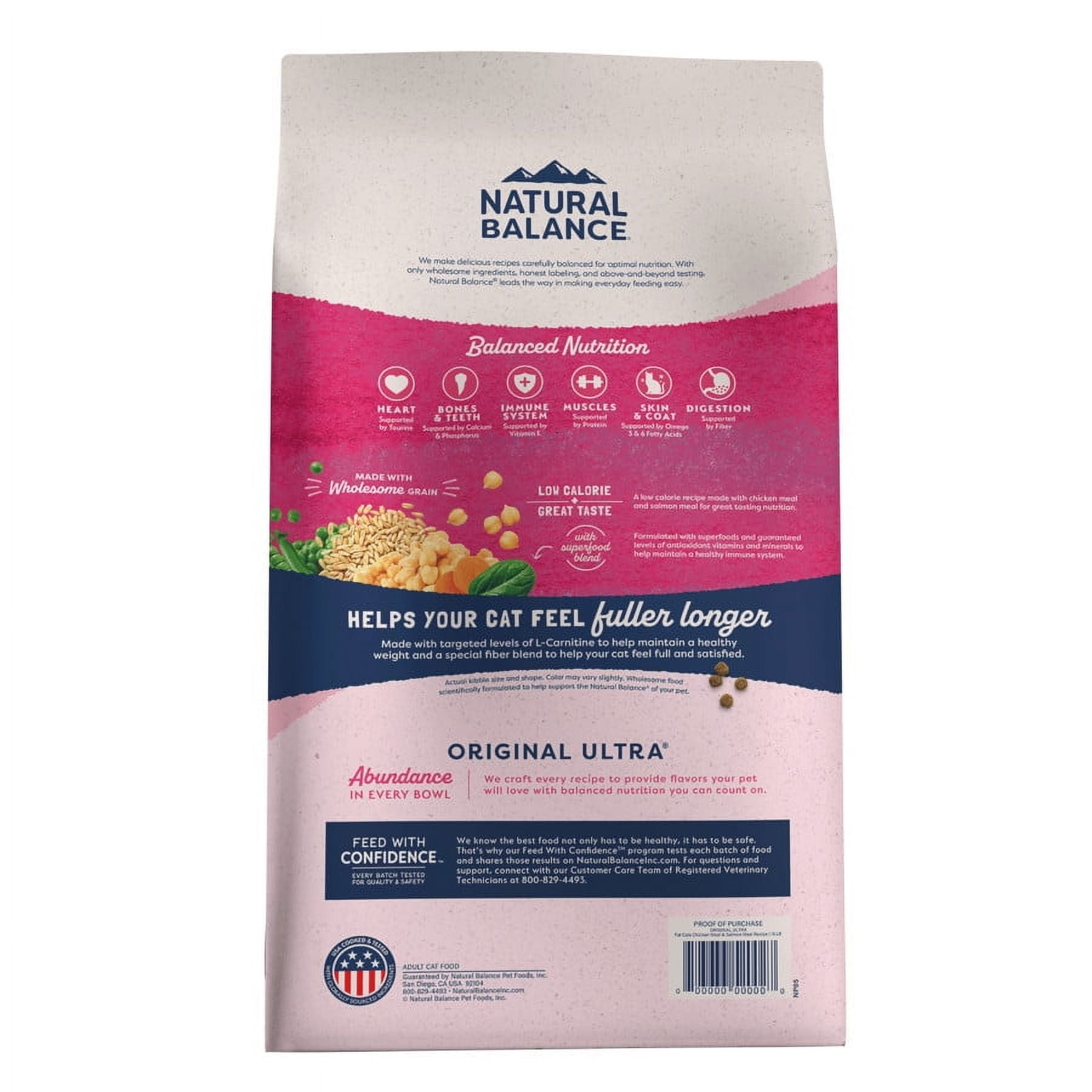 Natural Balance Pet Foods Fat Cats Low Calorie Dry Cat Food Chicken & Salmon, 15 lb - Image 5
