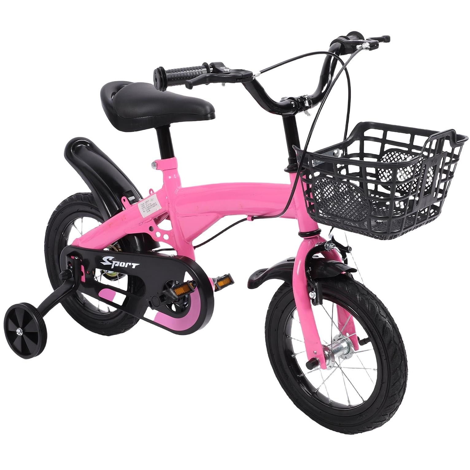 Eotvia 12 inch Kids Bike with Training Wheels, Children Bike with Handlebar, Kids Bicycle for Boys Girls Toddlers Ages 1 to 5, 2-in-1Pink Toddler Bike - Image 8