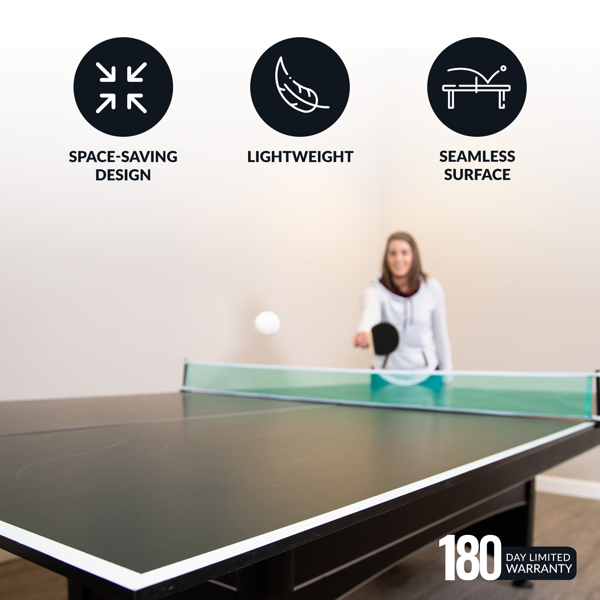 HathawayTable Tennis Top with Posts and Net, PVC, Green - Image 2