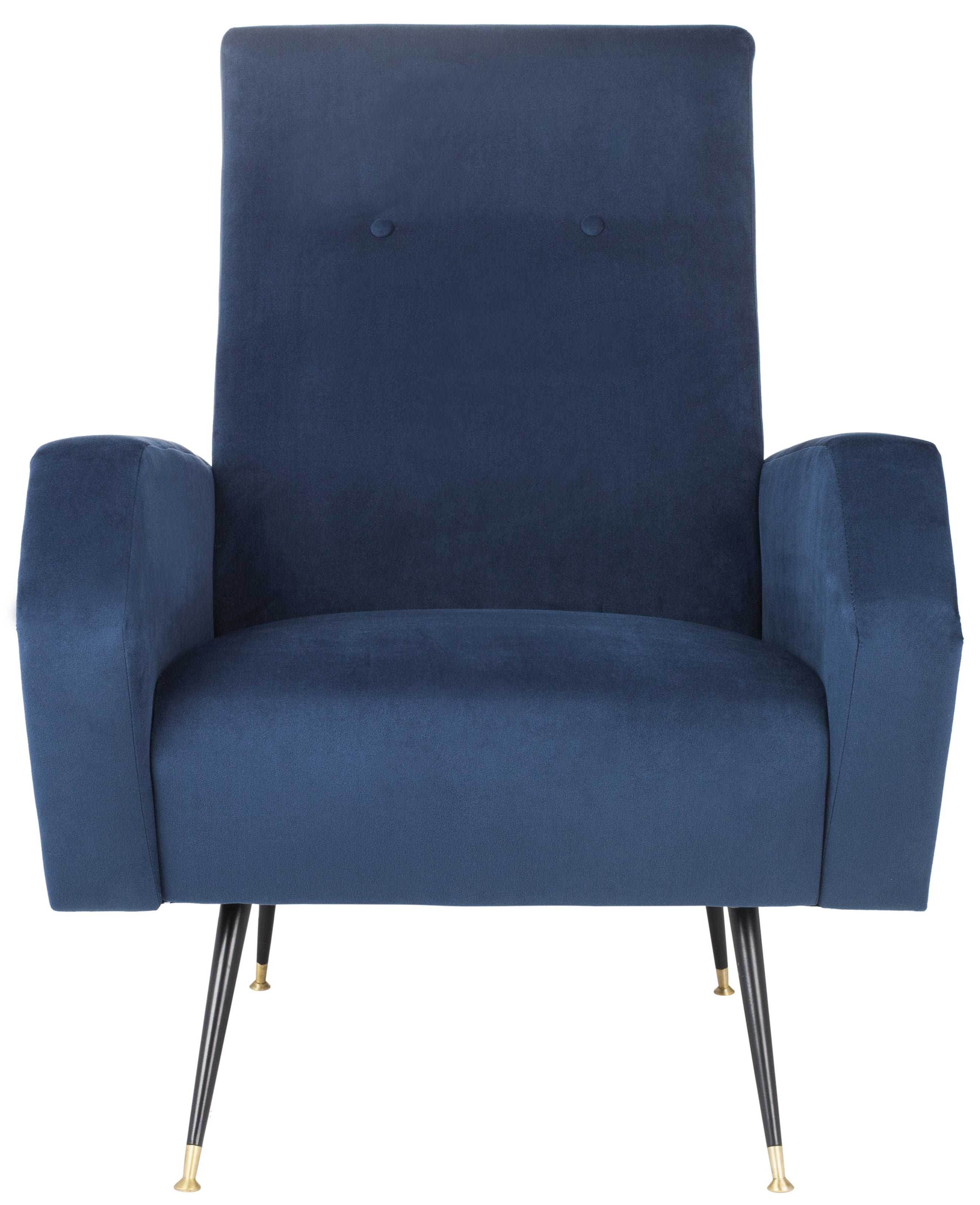 SAFAVIEH Aida Velvet Retro Mid Century Accent Chair, Navy - Image 4
