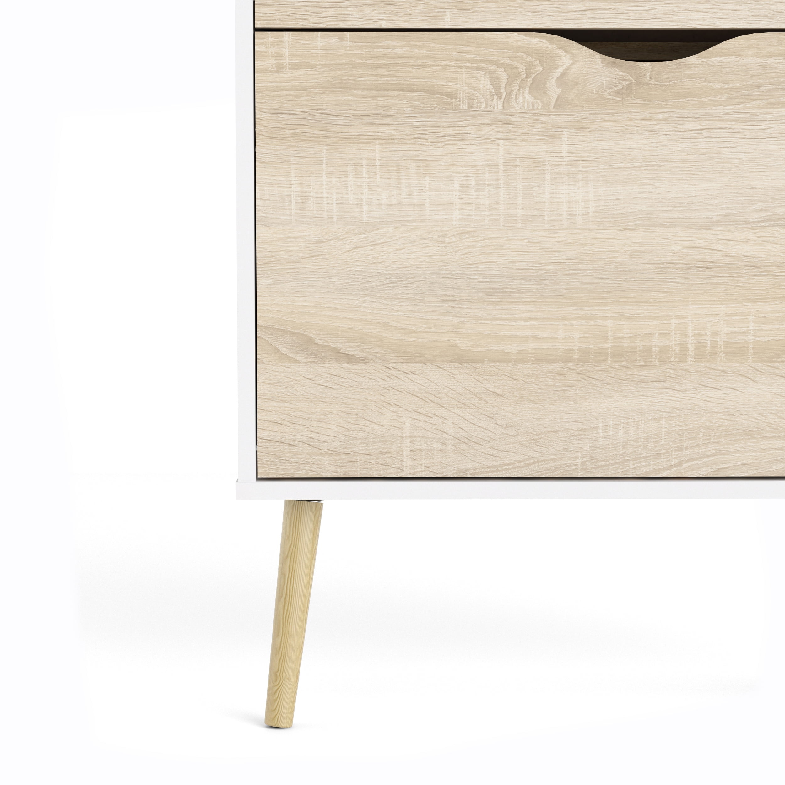 Tvilum Diana 3-Drawer Shoe Accent Cabinet, White/Oak Structure - Image 10