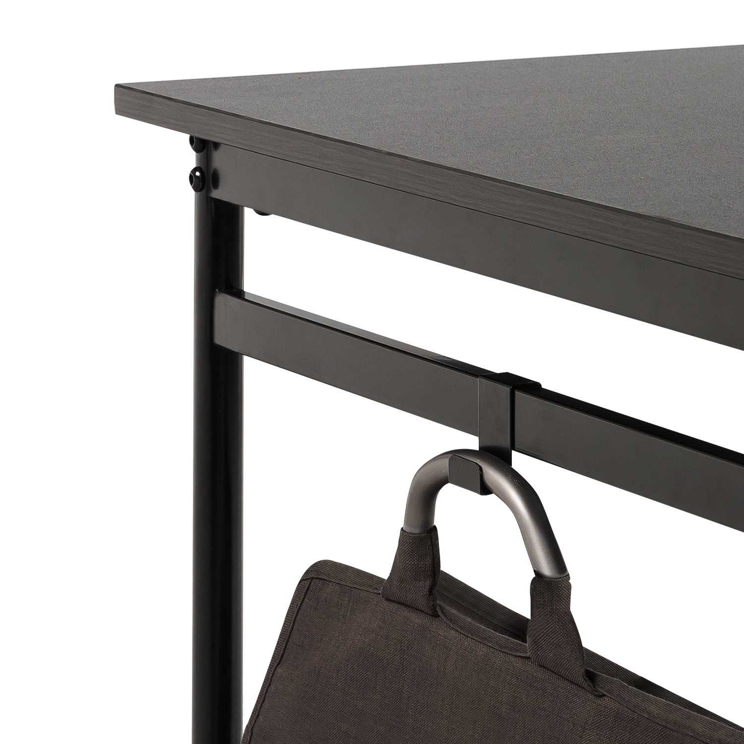 Zinus Tresa 55 x 29" Black Metal Desk with Storage and Monitor Stand with Espresso Finish - Image 7