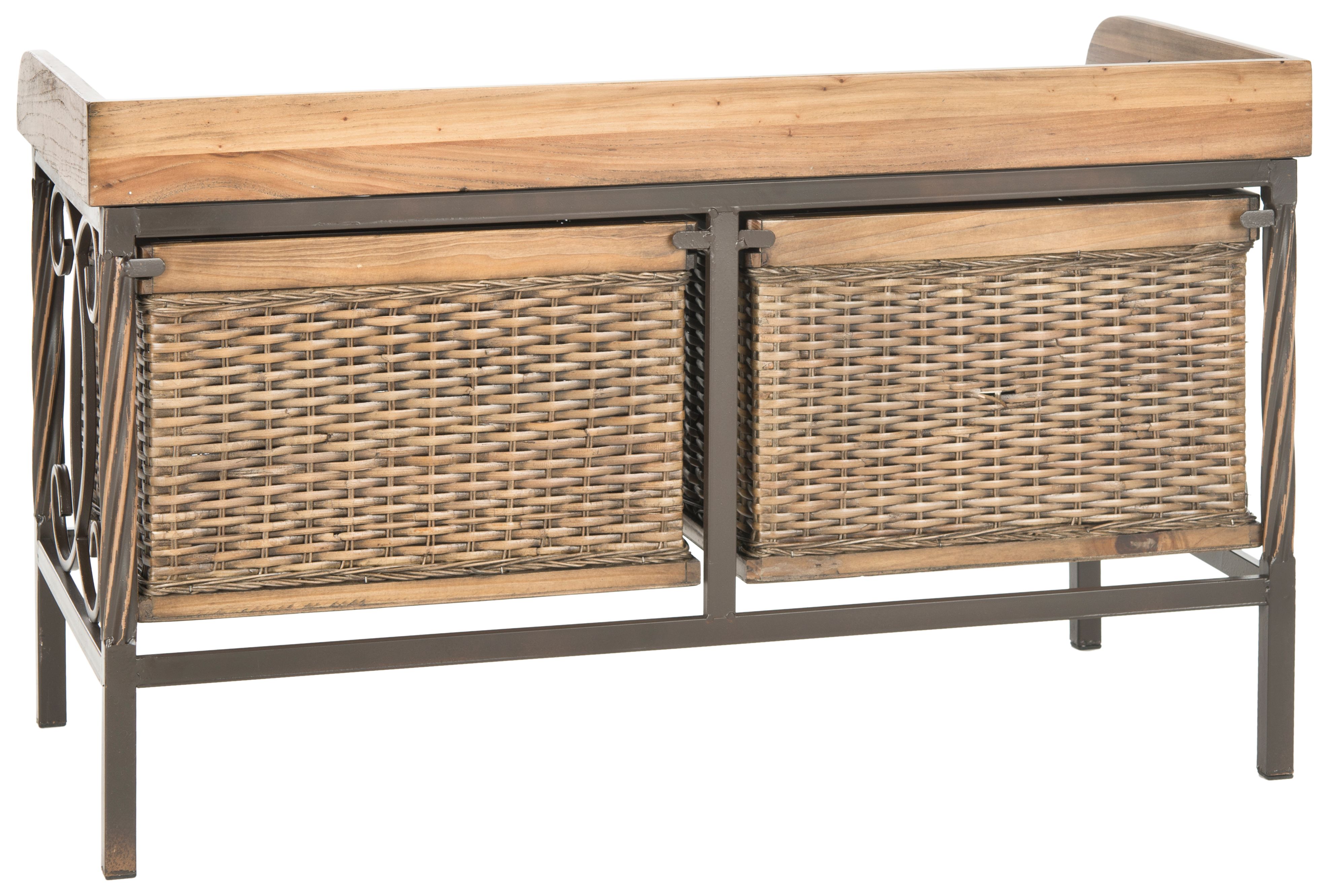 Safavieh Noah Rustic 2 Drawer Wooden Storage Bench - Image 4