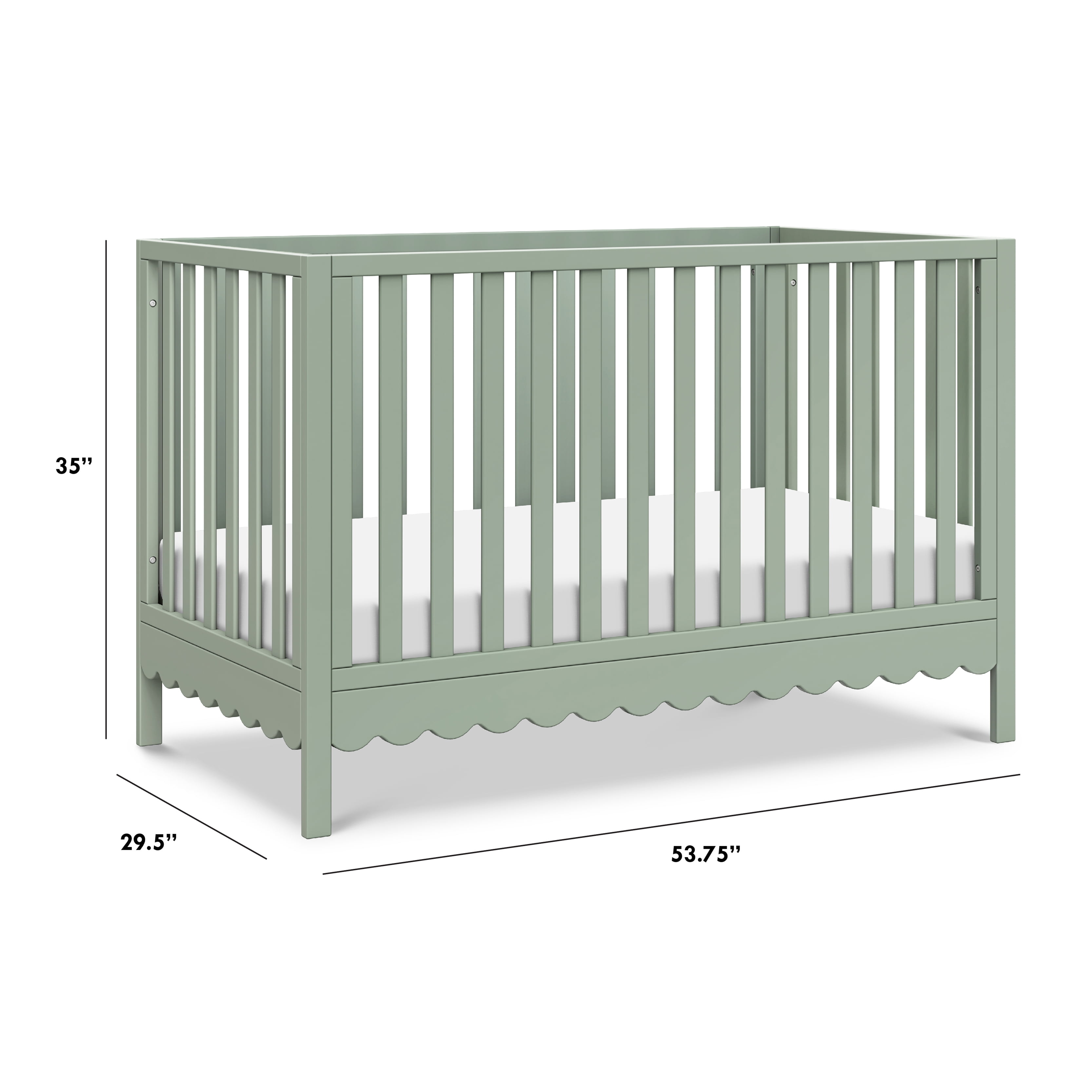 daVinci Sammy Scallop 4 in 1 Convertible Crib, Light Sage - Image 2