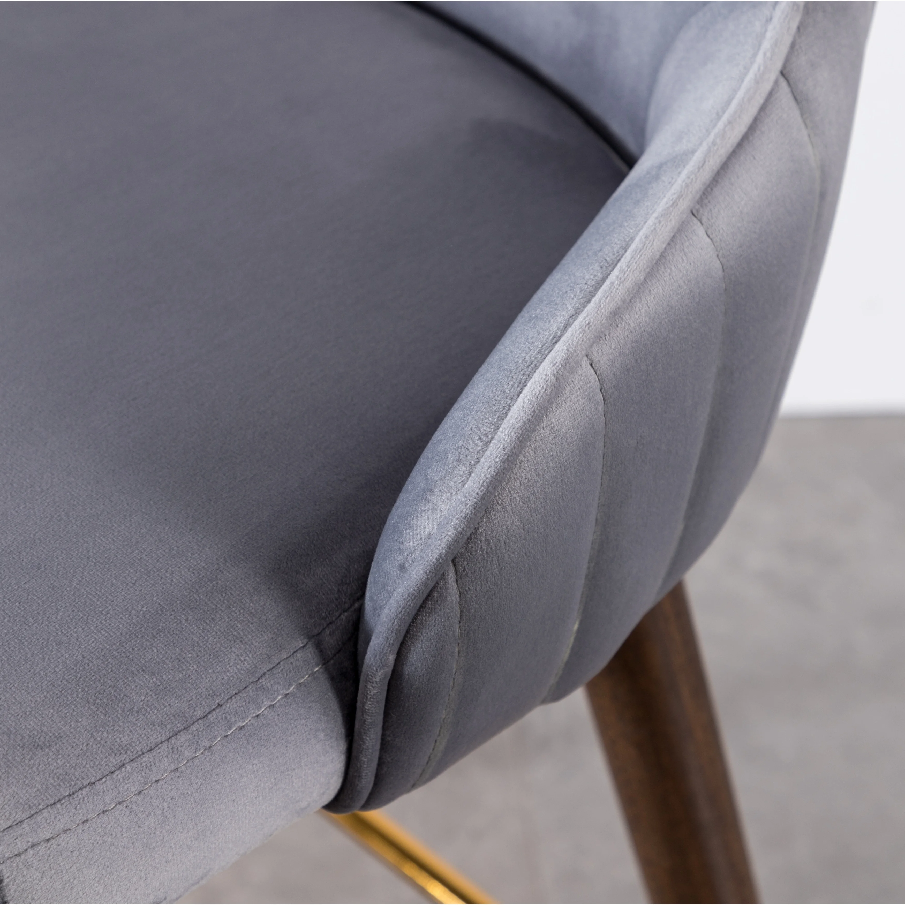 Roundhill Furniture Leland Fabric Upholstered Wingback Bar Stools, Set of 2, Gray - Image 5