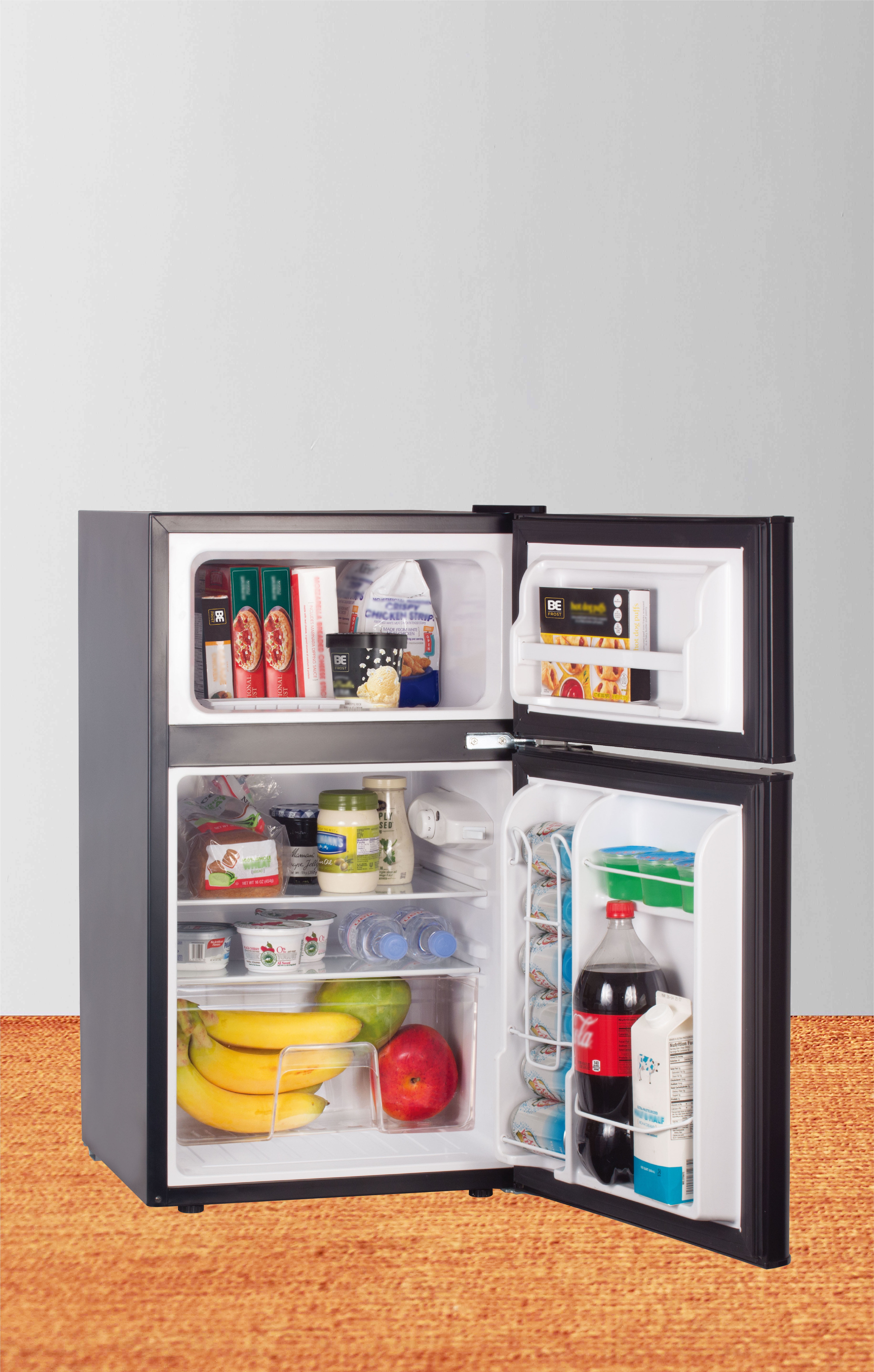 RCA 3.2 Cu Ft Two Door Mini Fridge with Freezer RFR832, Black - Image 7