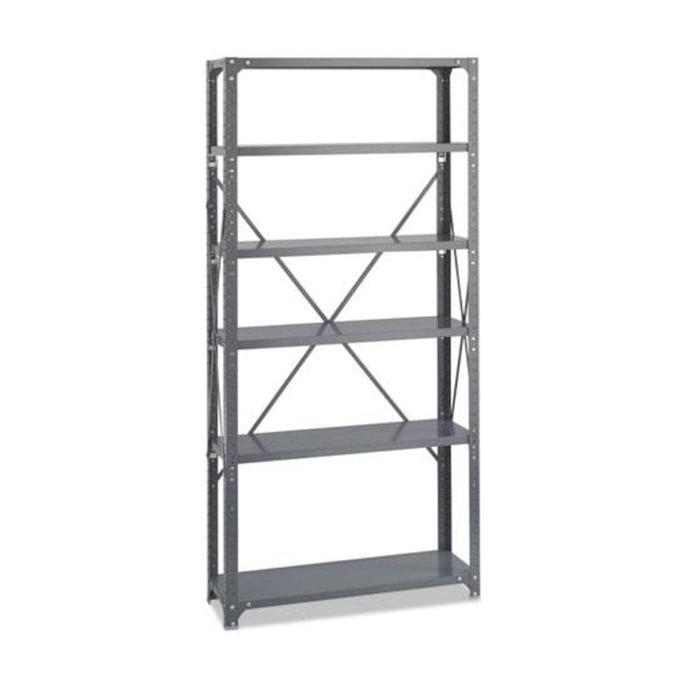 Safco 36 x 12 Commercial 6 Shelf Kit in Dark Grey Finish - Image 4