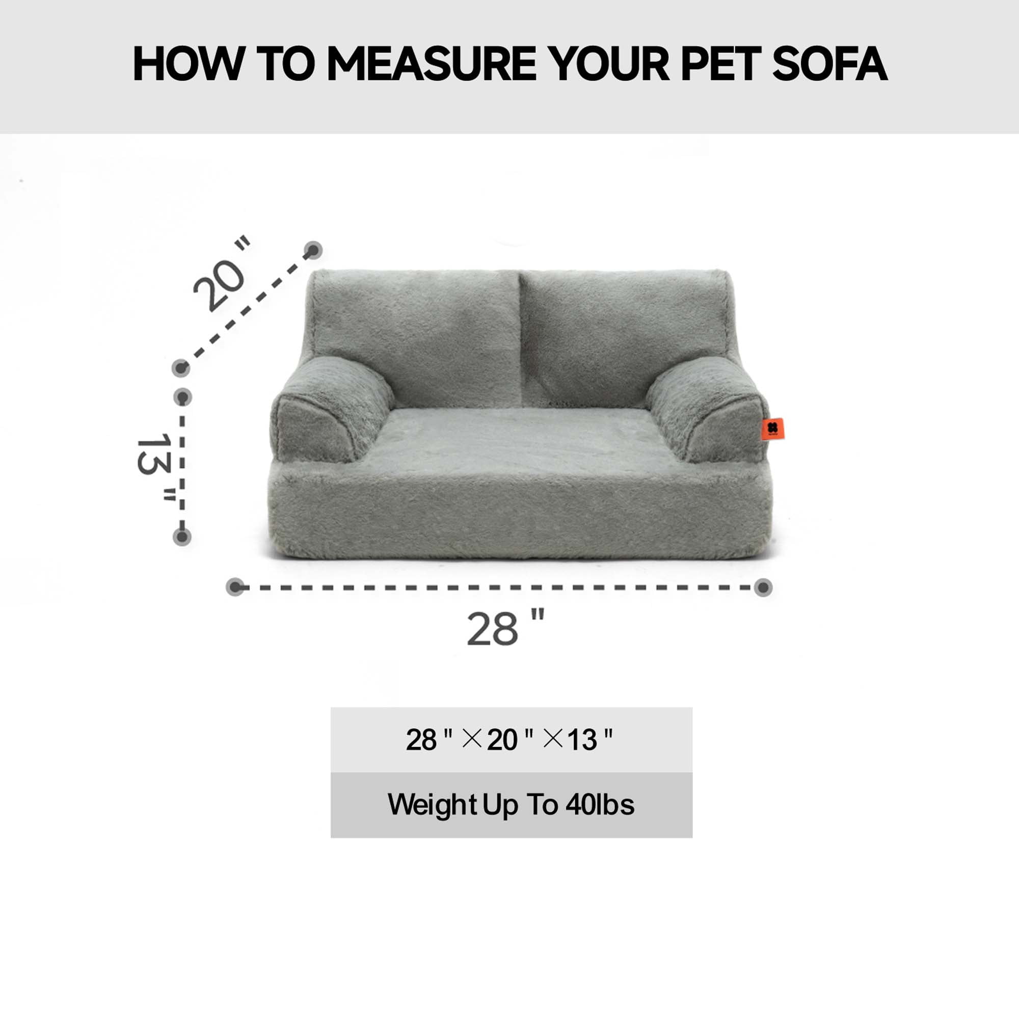 Mewoofun Cat Bed Dog Couch Cozy Soft Plush Fluffy Warm Pet Sofa for Small Medium Cats Dogs,Gray - Image 4