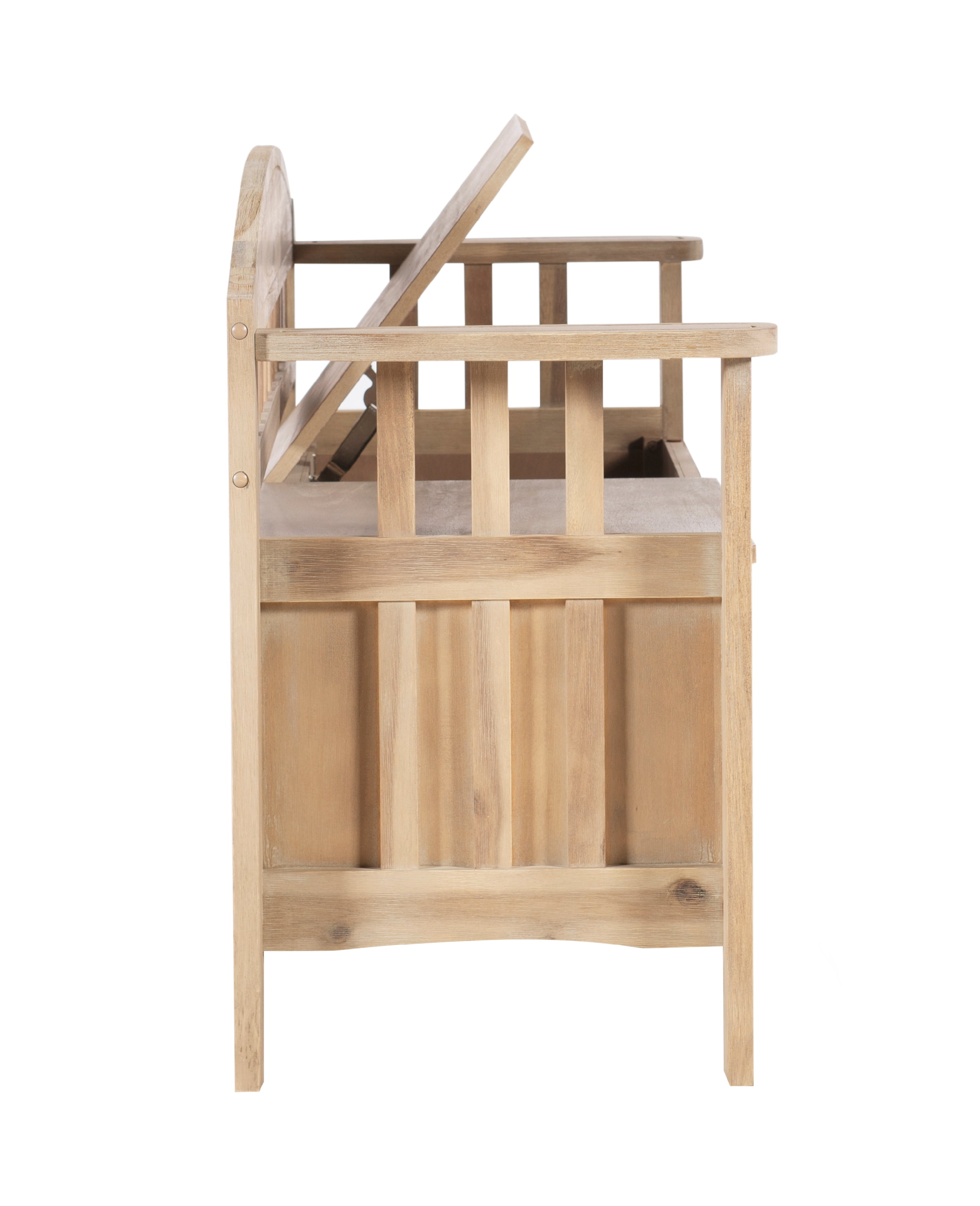 Linon Gilman Entryway Storage Bench, 18" Seat Height, Natural Wash Finish - Image 5