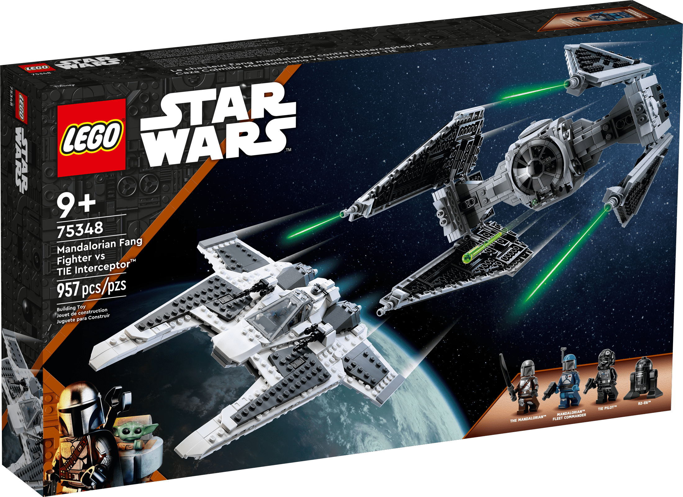 LEGO Star Wars Mandalorian Fang Fighter vs. TIE Interceptor 75348 Building Toy Set, Perfect Star Wars Gift for Fans Aged 9 and Up; with 3 LEGO Characters Including The Mandalorian - Image 6
