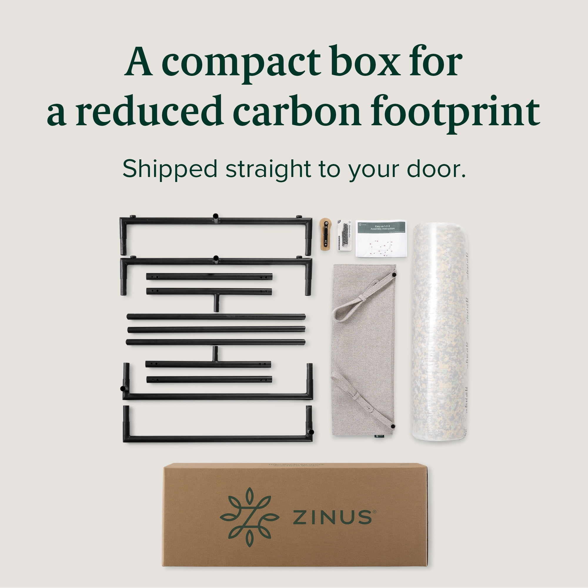 Zinus Aidan Metal Framed Indoor Sling Accent Chair, Dark Grey - Image 2