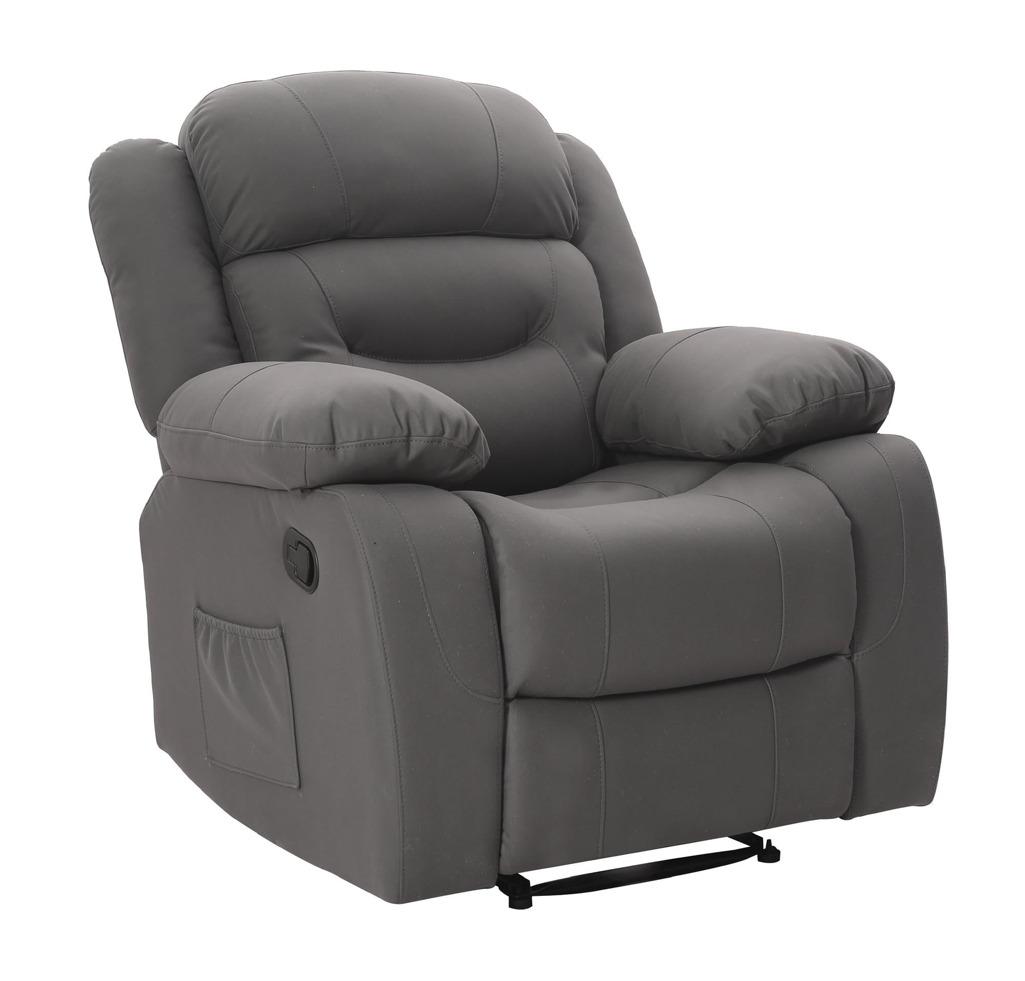 DHP Miller Recliner with Cupholder, Faux Microsuede, Gray - Image 10