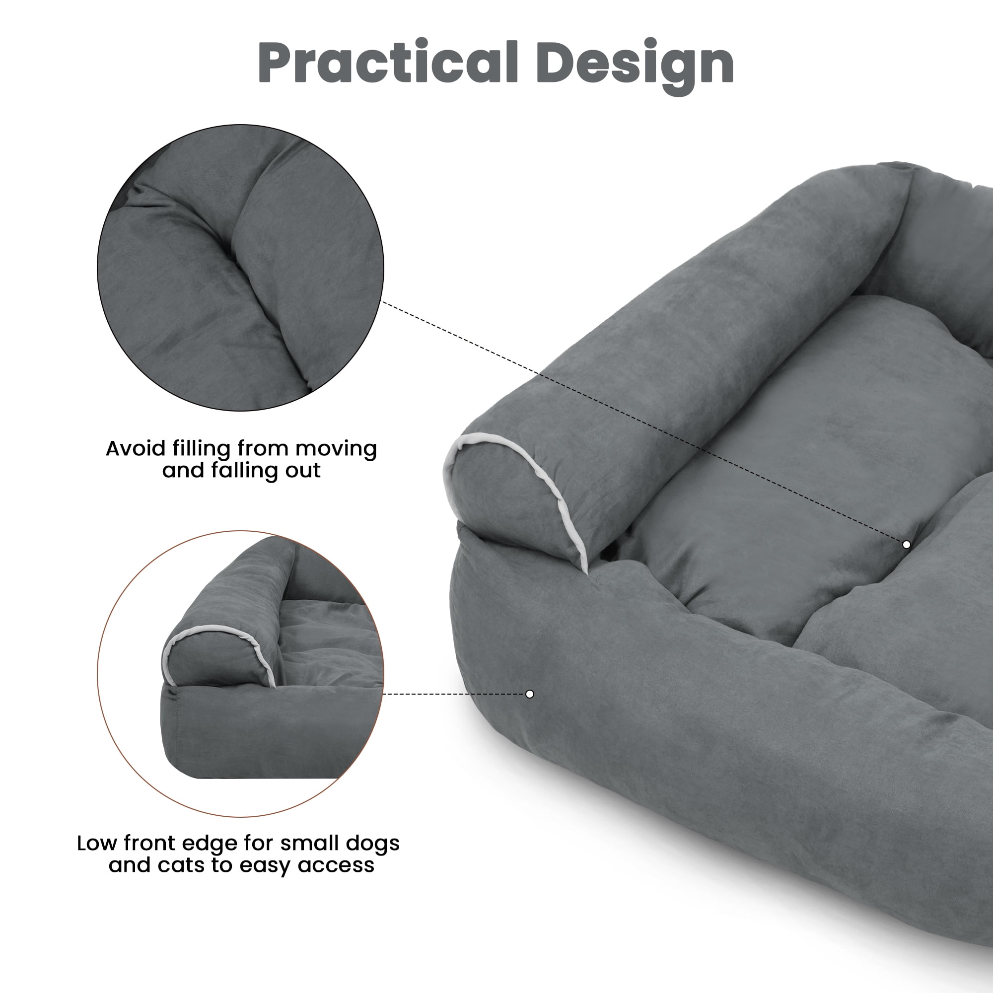 ZUPOX Orthopedic Dog Beds for Large Dogs, Waterproof Dog Bed with Removable Cover and Non-Slip Bottom, Large Dog Bed for Small Medium Large Dogs, Grey - Image 8