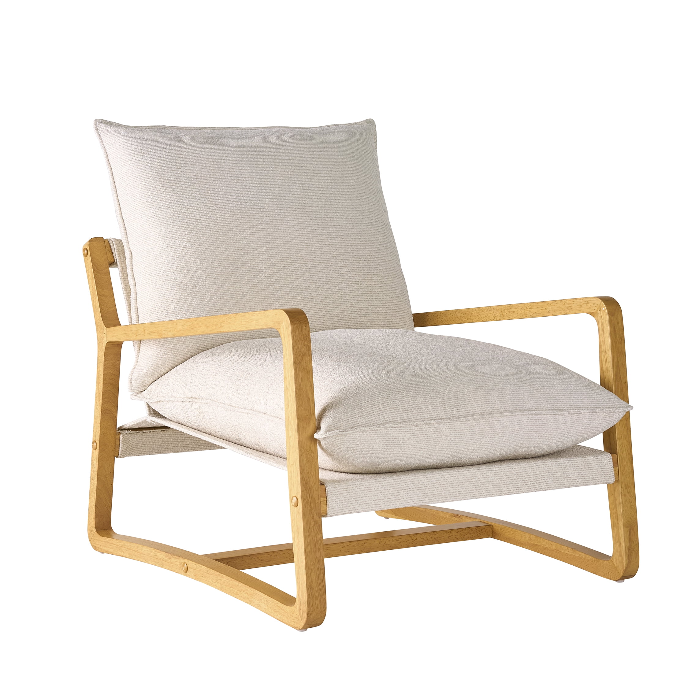 Better Homes & Gardens Wooden Ezra Sling Accent Chair, Cream Linen - Image 10