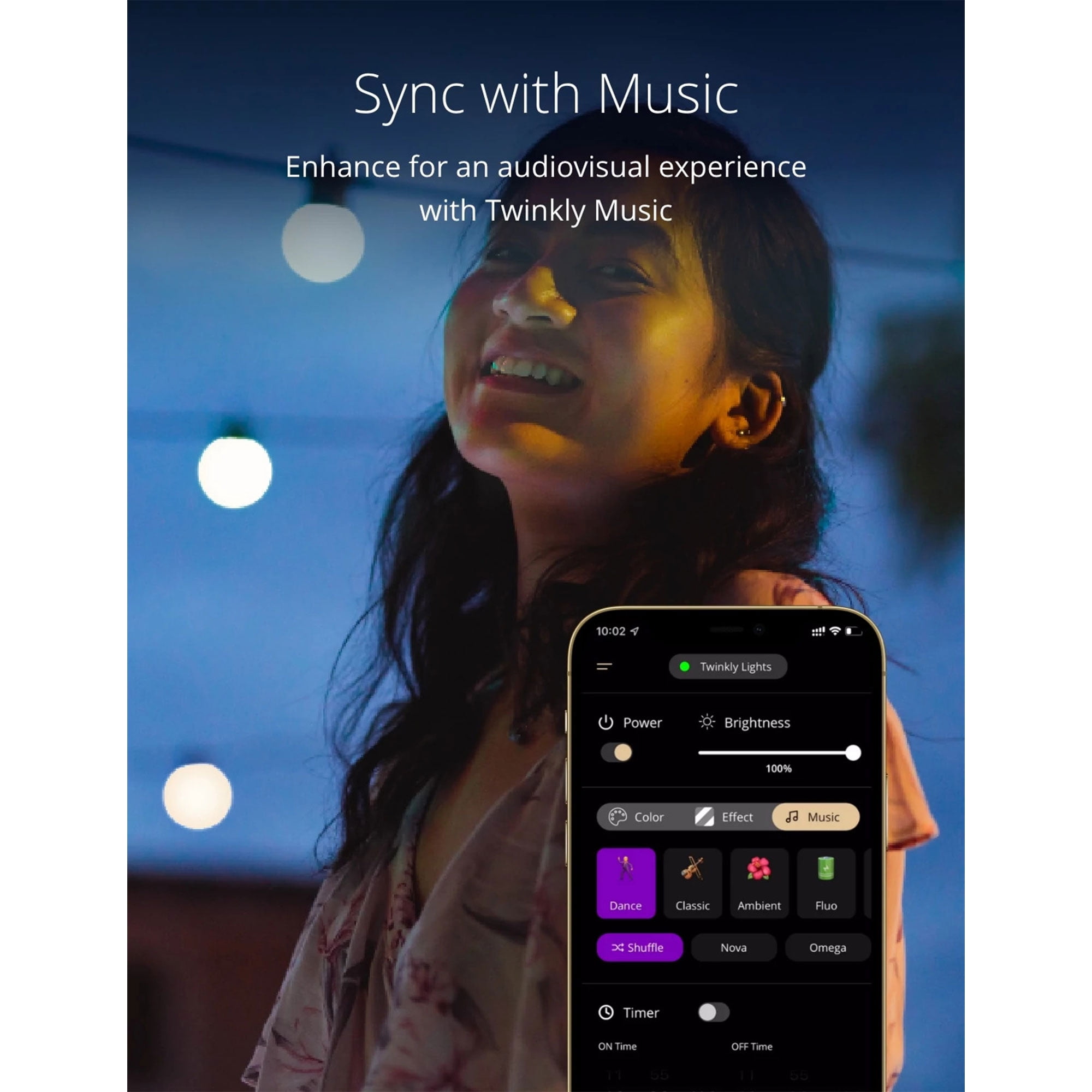 Twinkly Festoon App-Controlled Smart LED 40 AWW (Warm/Cool White) Light String - Image 5