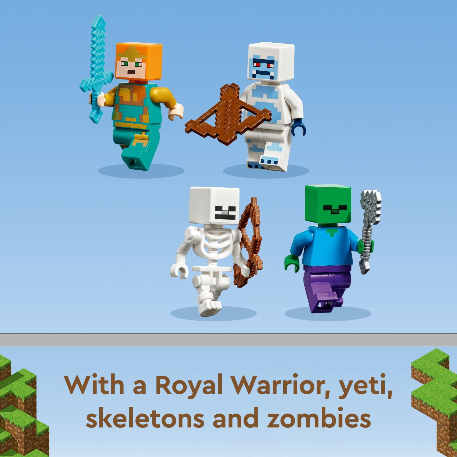 LEGO Minecraft The Ice Castle Toy with Zombie and Skeleton Mobs Figures, 21186 Birthday Gift Idea for Kids, Boys and Girls Ages 8 Plus - Image 2