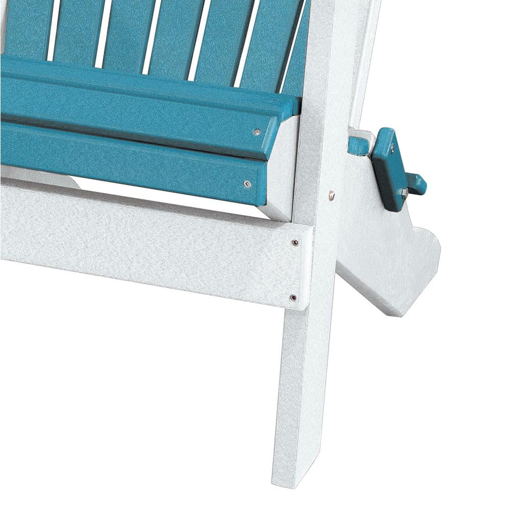 OS Home and Office Model 519ARW Fan Back Folding Adirondack Chair finished in Aruba Blue with White Base color - Image 4