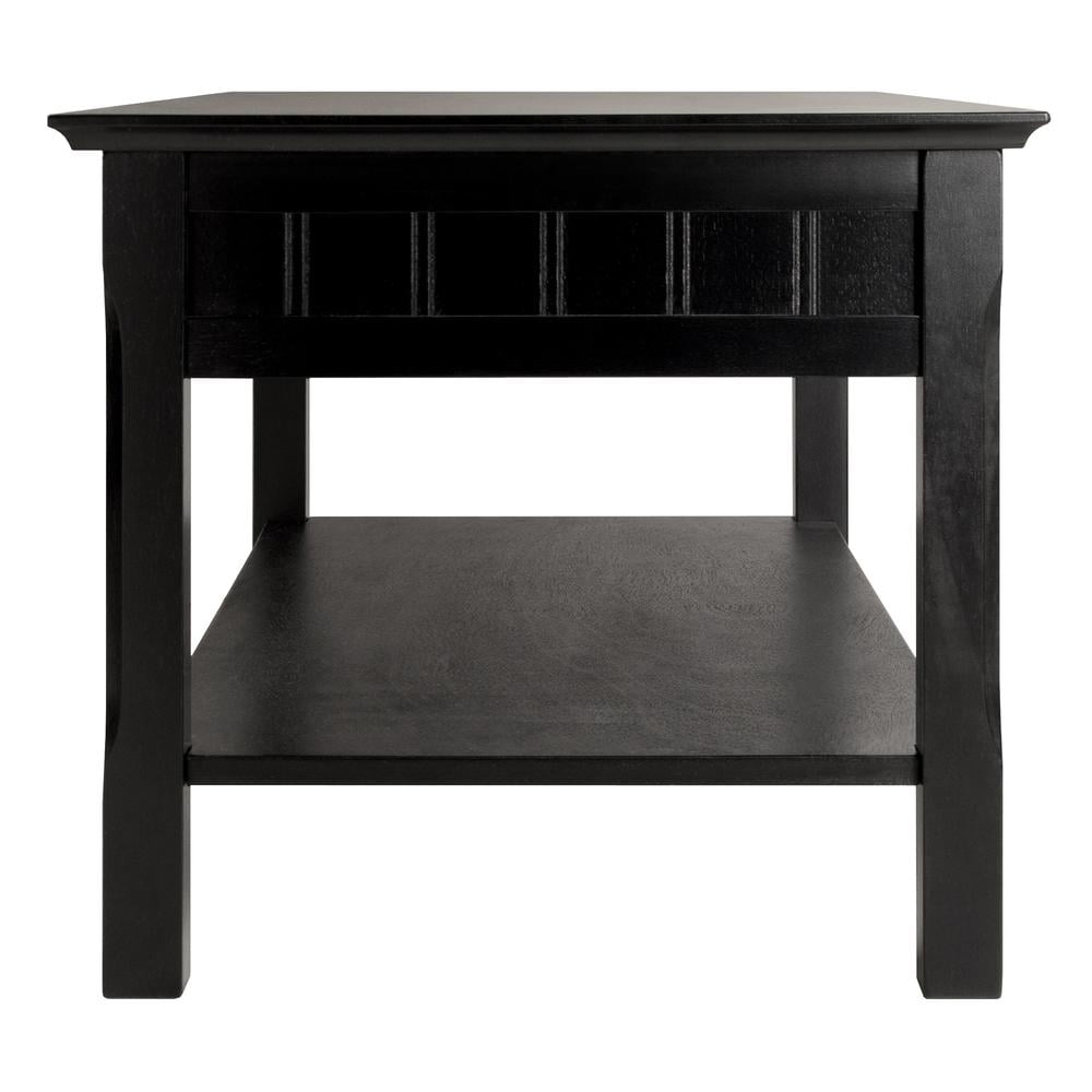 Winsome Wood Timber Coffee Table with Two Drawers, Black Finish - Image 4
