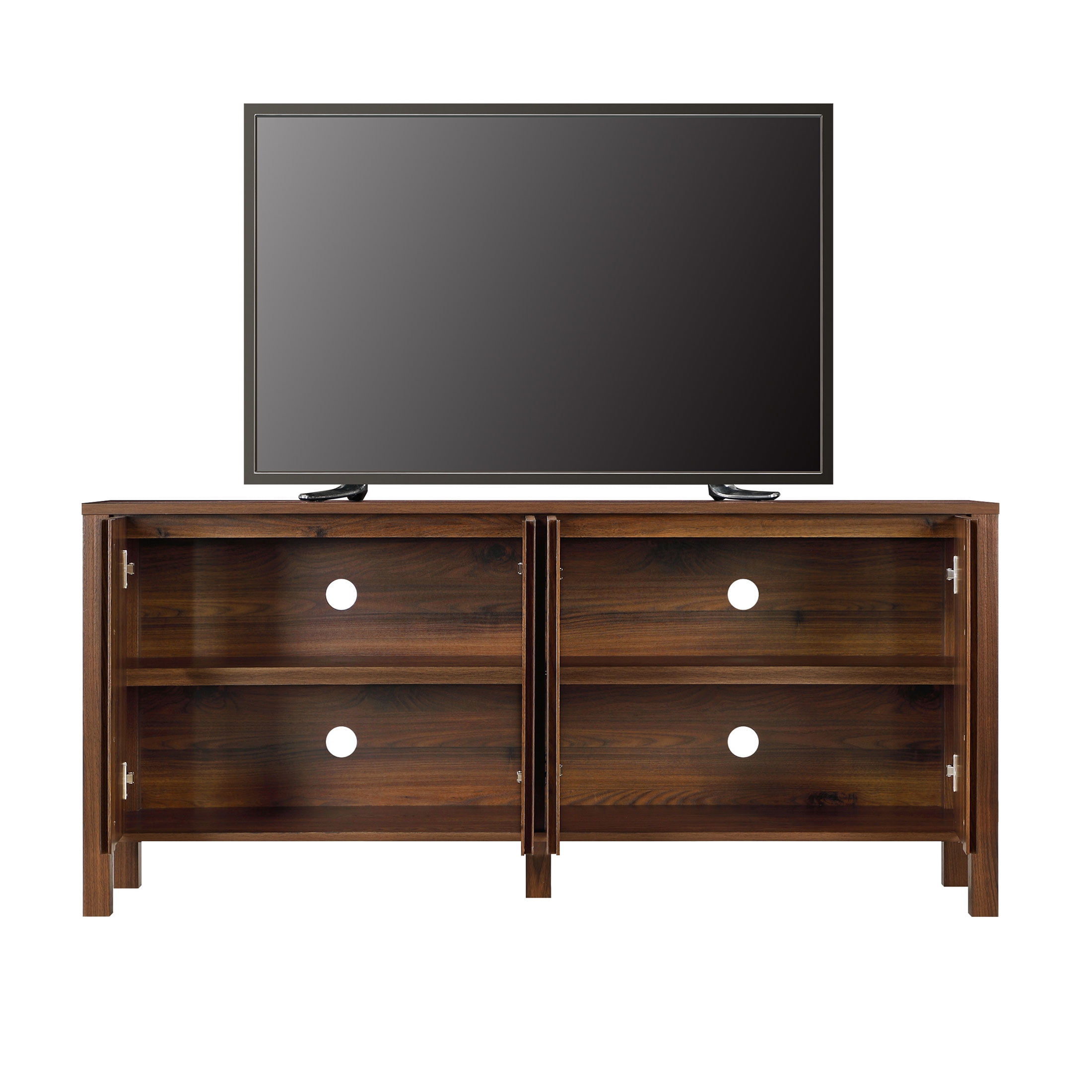 Mainstays 4-Door TV Console for TV’s up to 65”, Canyon Walnut Finish - Image 2