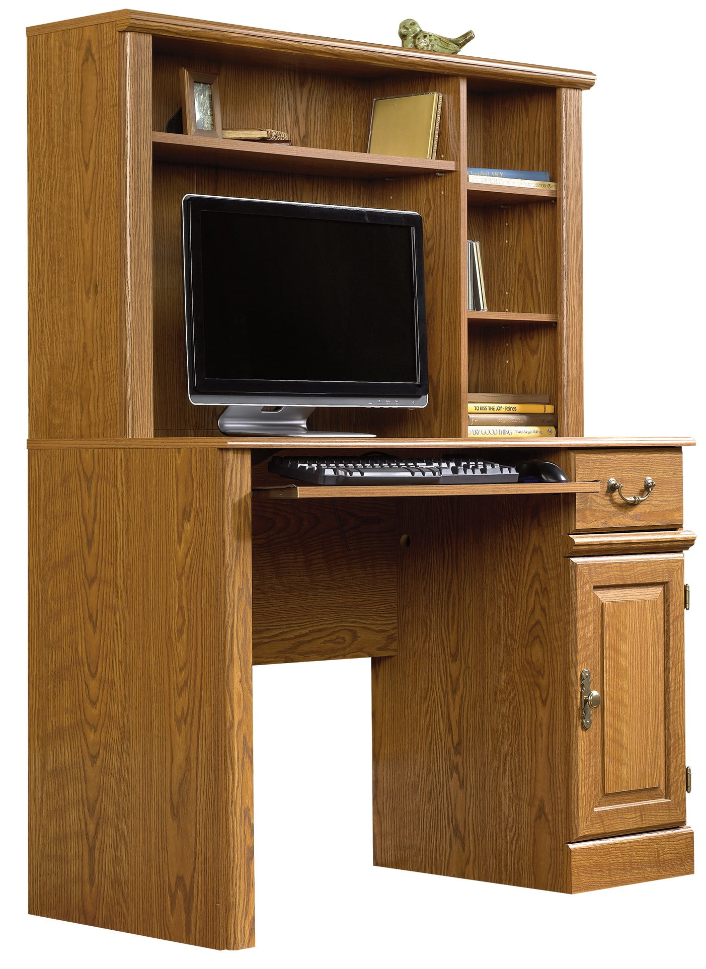 Sauder Orchard Hills Computer Desk with Hutch, Carolina Oak Finish - Image 7
