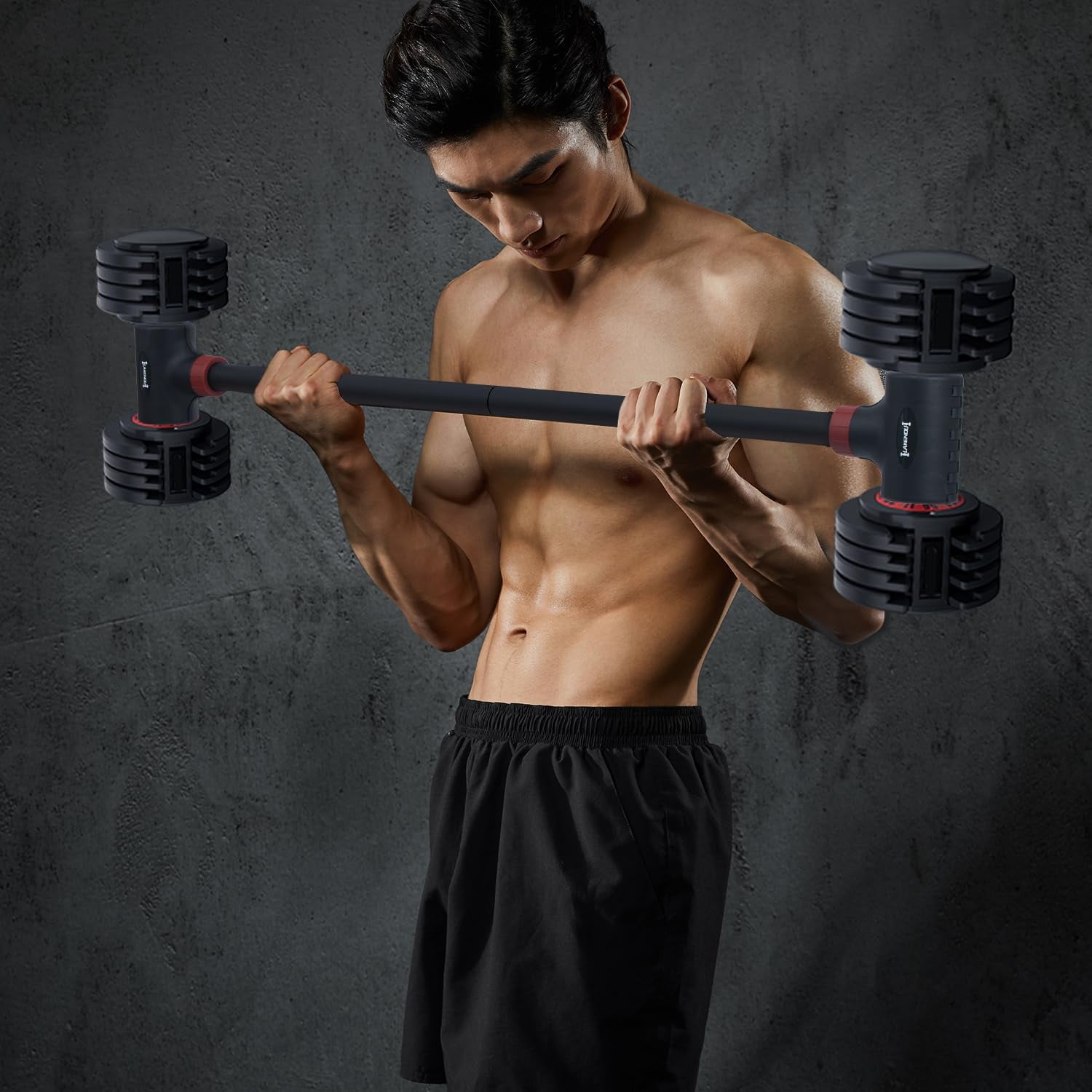 Dumbbell Barbell Converter, EZ Curl Bar,Adjustable Barbell,Kettlebells Adjustable Weight,Dumbbell to Barbell Converter,Dumbbell Kettlebells Converter(8-200LB) - Image 2